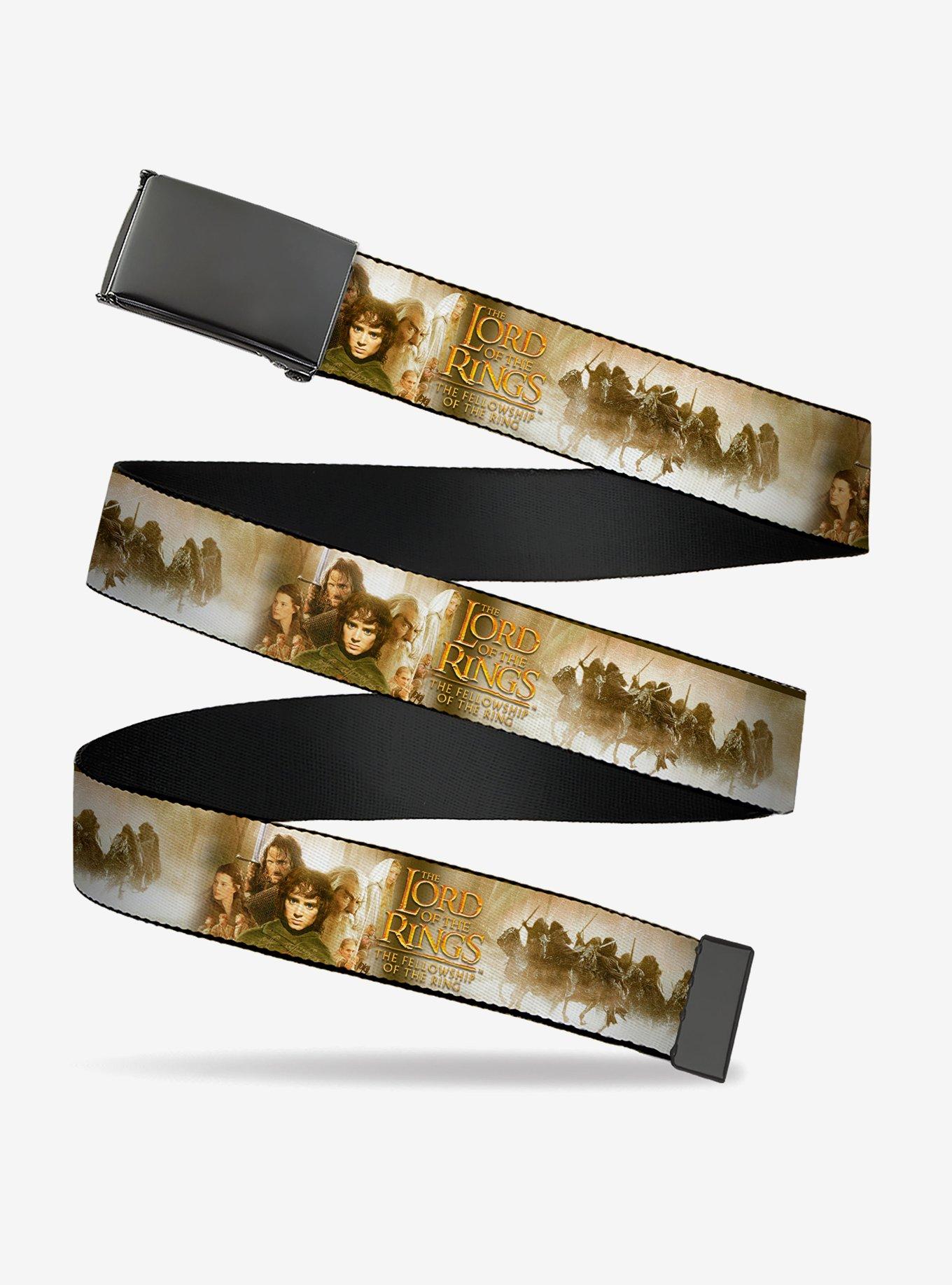 The Lord of the Rings Fellowship of the Rings Scenes & Logo Clamp Buckle Belt, , hi-res