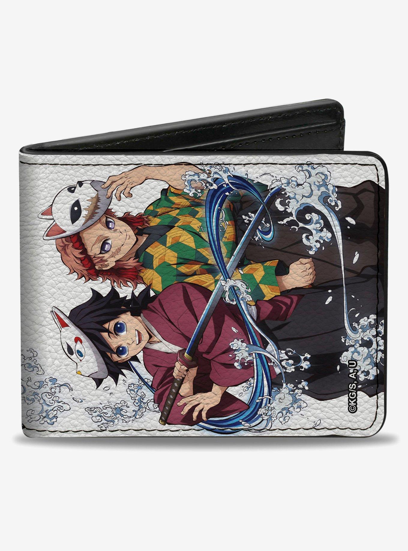 Demon Slayer Giyu & Sabito Warding Mask Pose & Logo Bifold Wallet, , hi-res