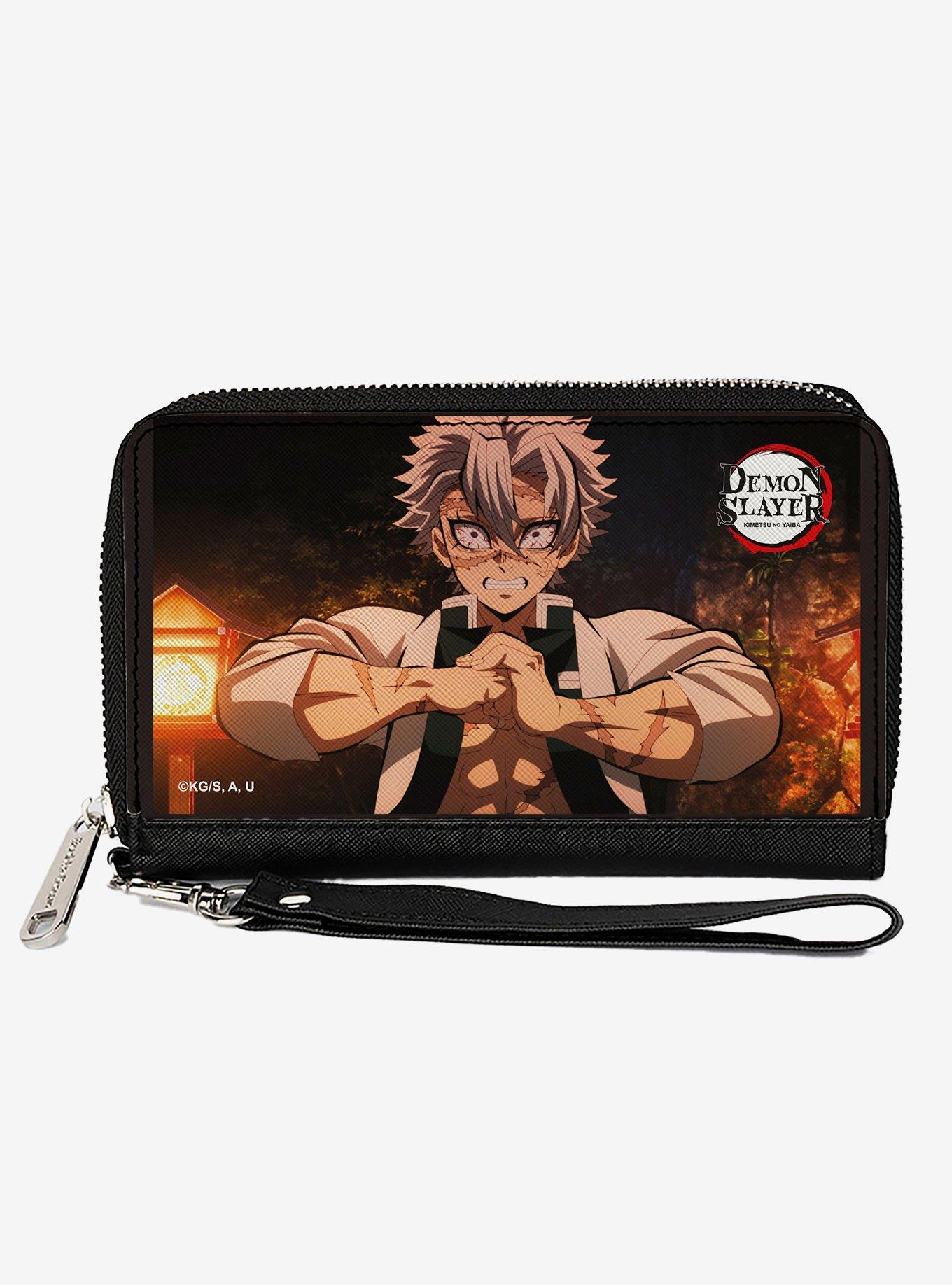 Demon Slayer Sanemi Shinazugawa Fist Flex Pose Zip Around Wallet