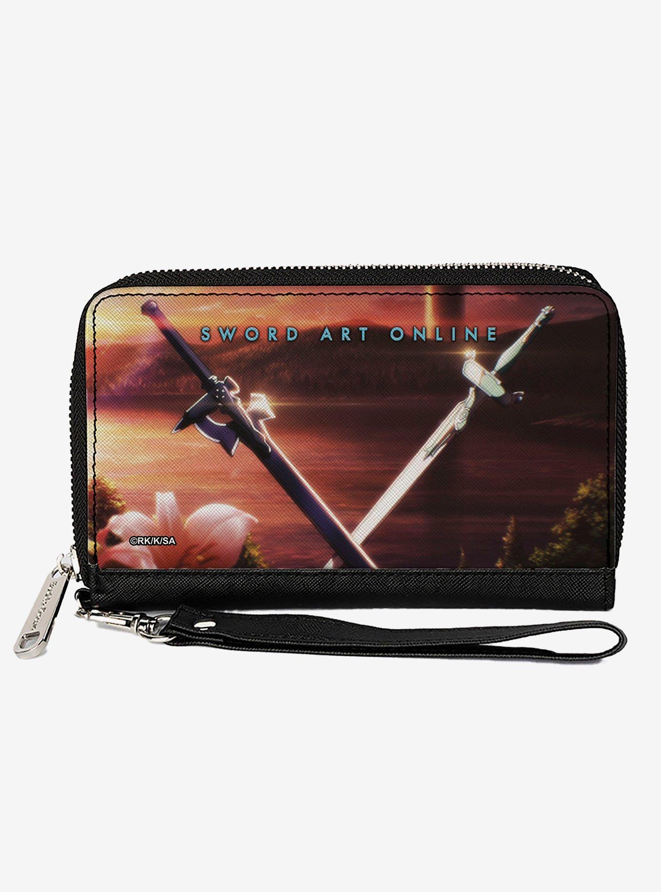 Sword Art Online Swords Scene & Title Zip Around Wallet, , hi-res