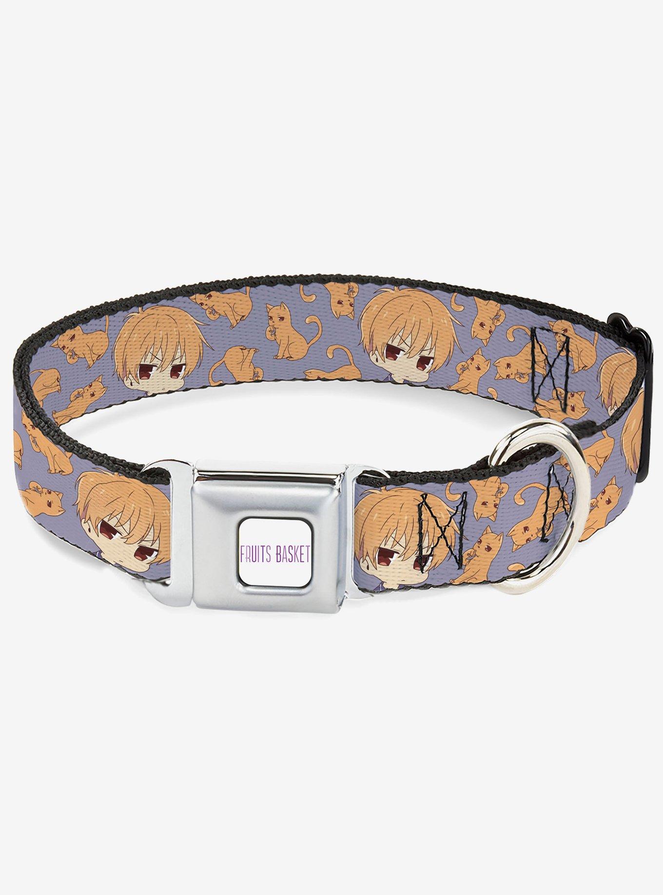 Fruits Basket Chibi Kyo & Cat Scattered Seatbelt Buckle Dog Collar, , hi-res