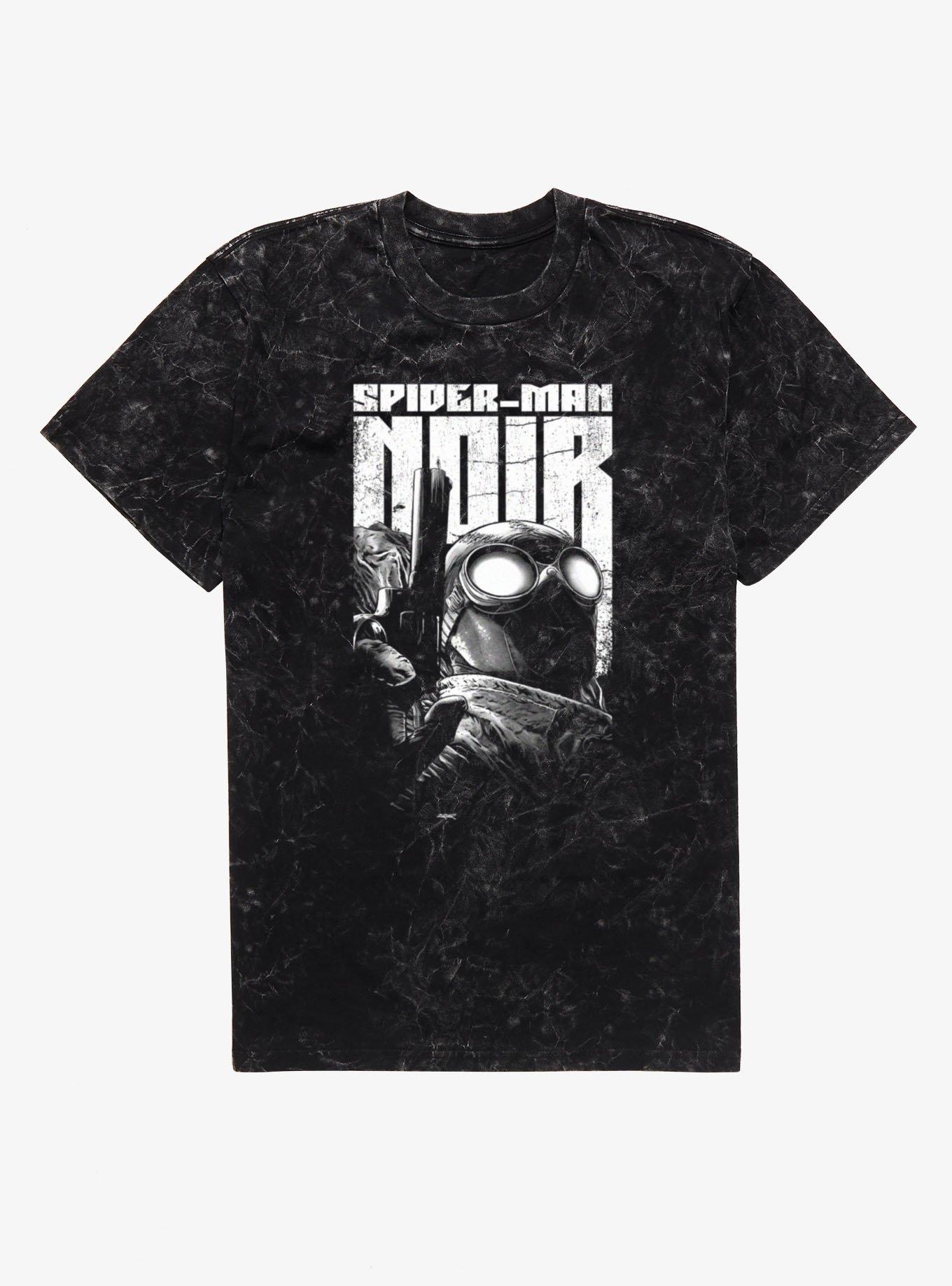 Marvel Spider-Man Noir Portrait Mineral Wash T-Shirt, BLACK MINERAL WASH, hi-res