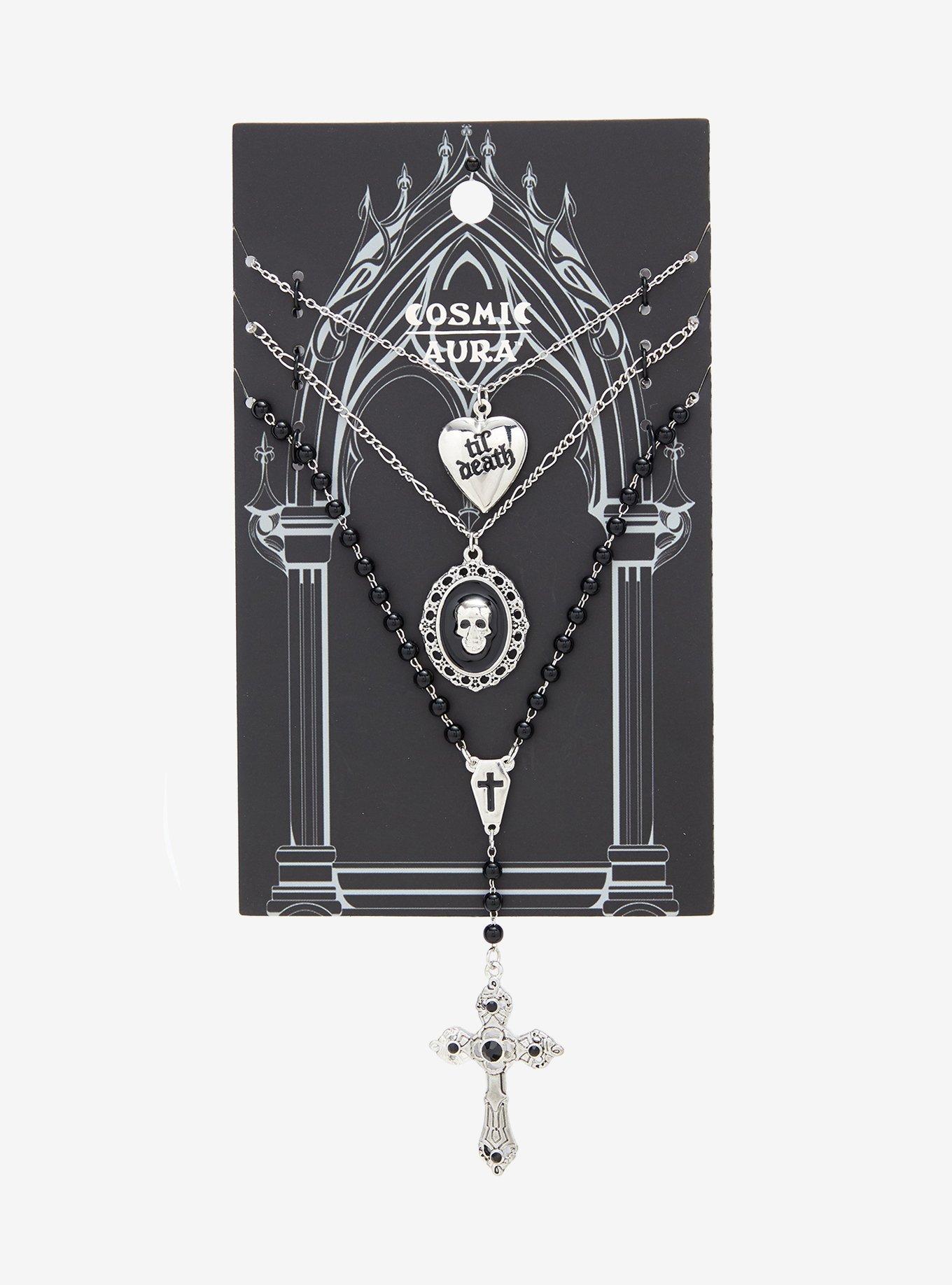 Cosmic Aura Til Death Rosary Necklace Set, , hi-res