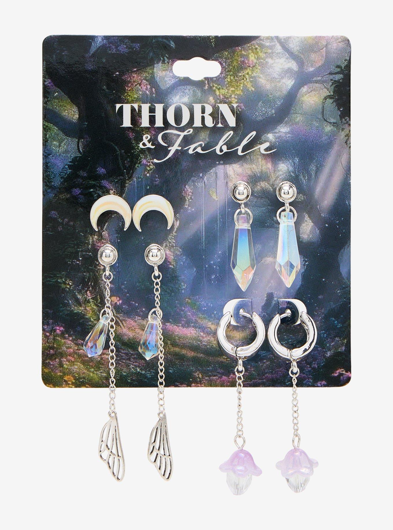 Thorn & Fable Iridescent Gem Wing Earring Set