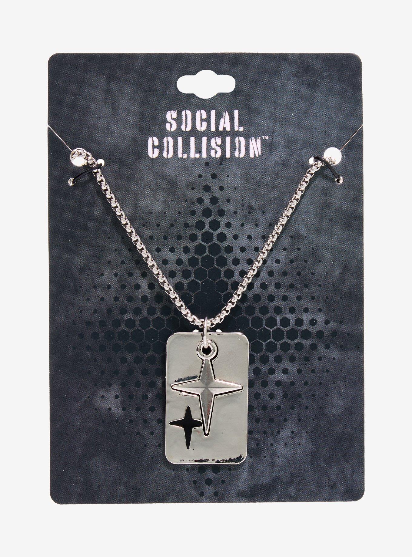 Social Collision Star Dog Tag Necklace, , hi-res