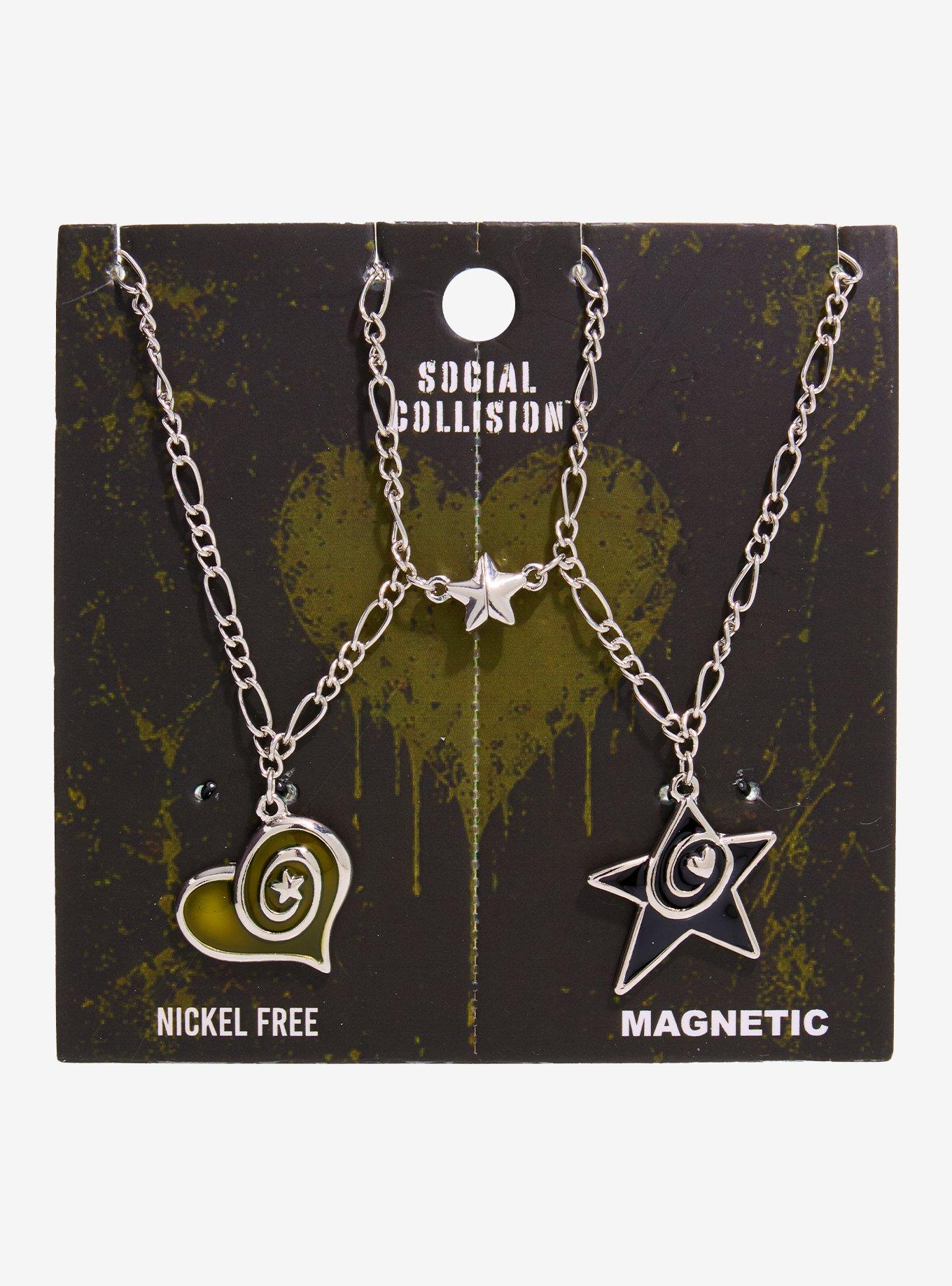 Social Collision Spiral Heart Star Best Friend Necklace Set, , hi-res