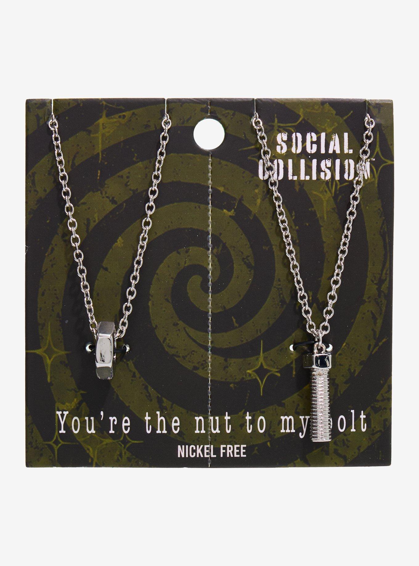 Social Collision Bolt Best Friend Necklace Set, , hi-res