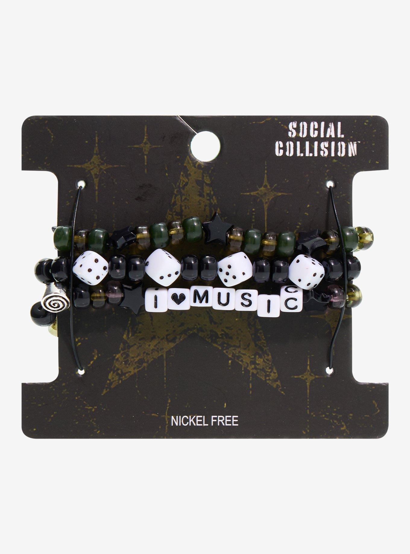 Social Collision Music Dice Bead Bracelet Set, , hi-res