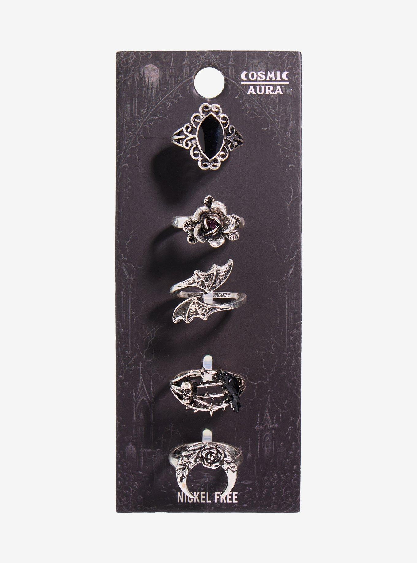Cosmic Aura Gothic Witch Ring Set, , hi-res
