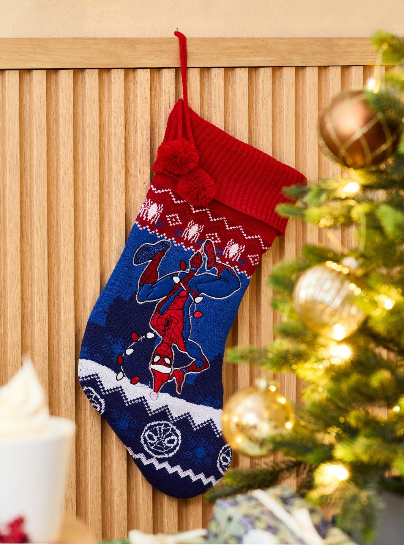 Marvel Spider-Man Holiday Lights Knit Stocking - BoxLunch Exclusive