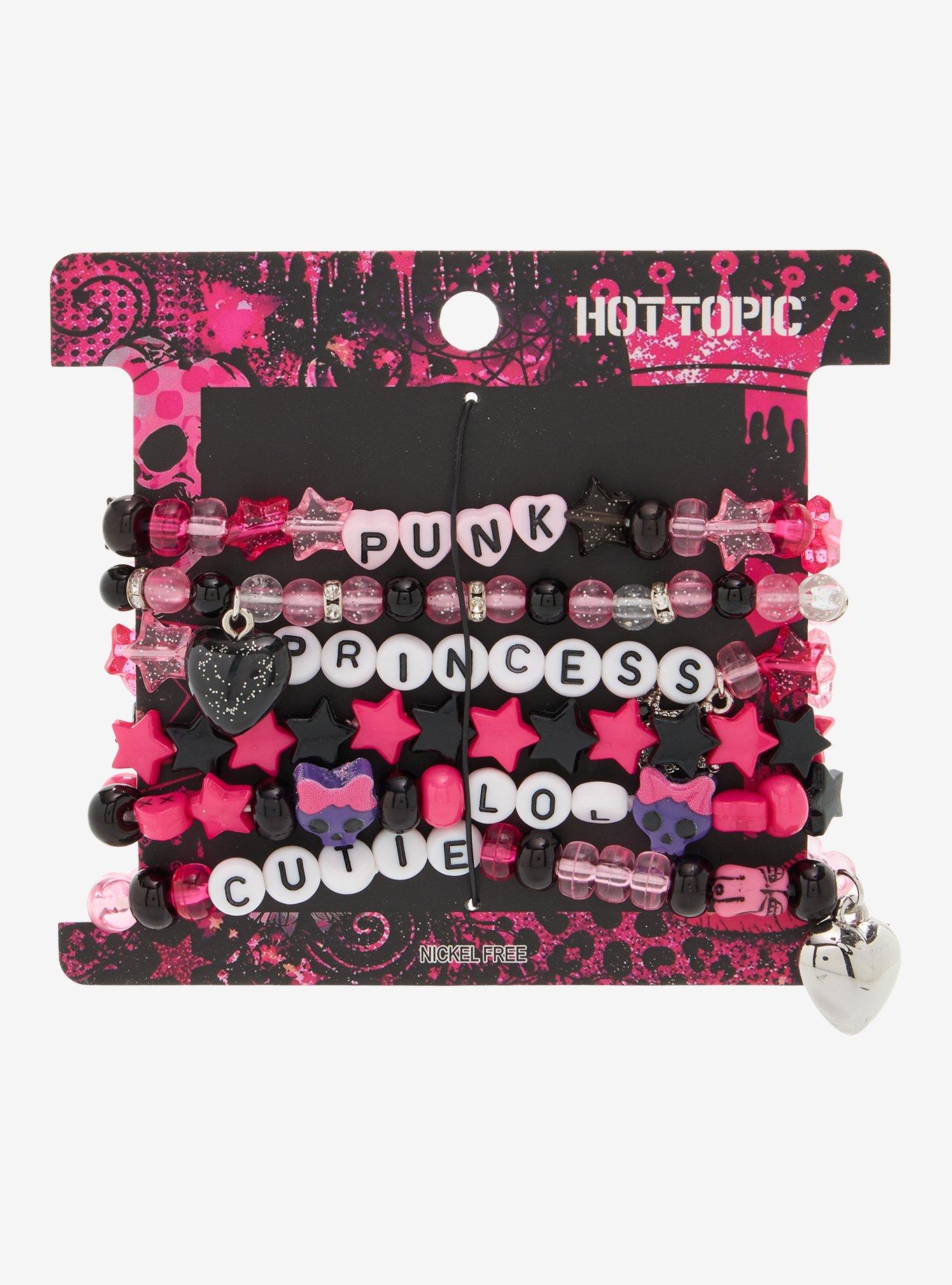 Punk Princess Heart Bead Bracelet Set, , hi-res
