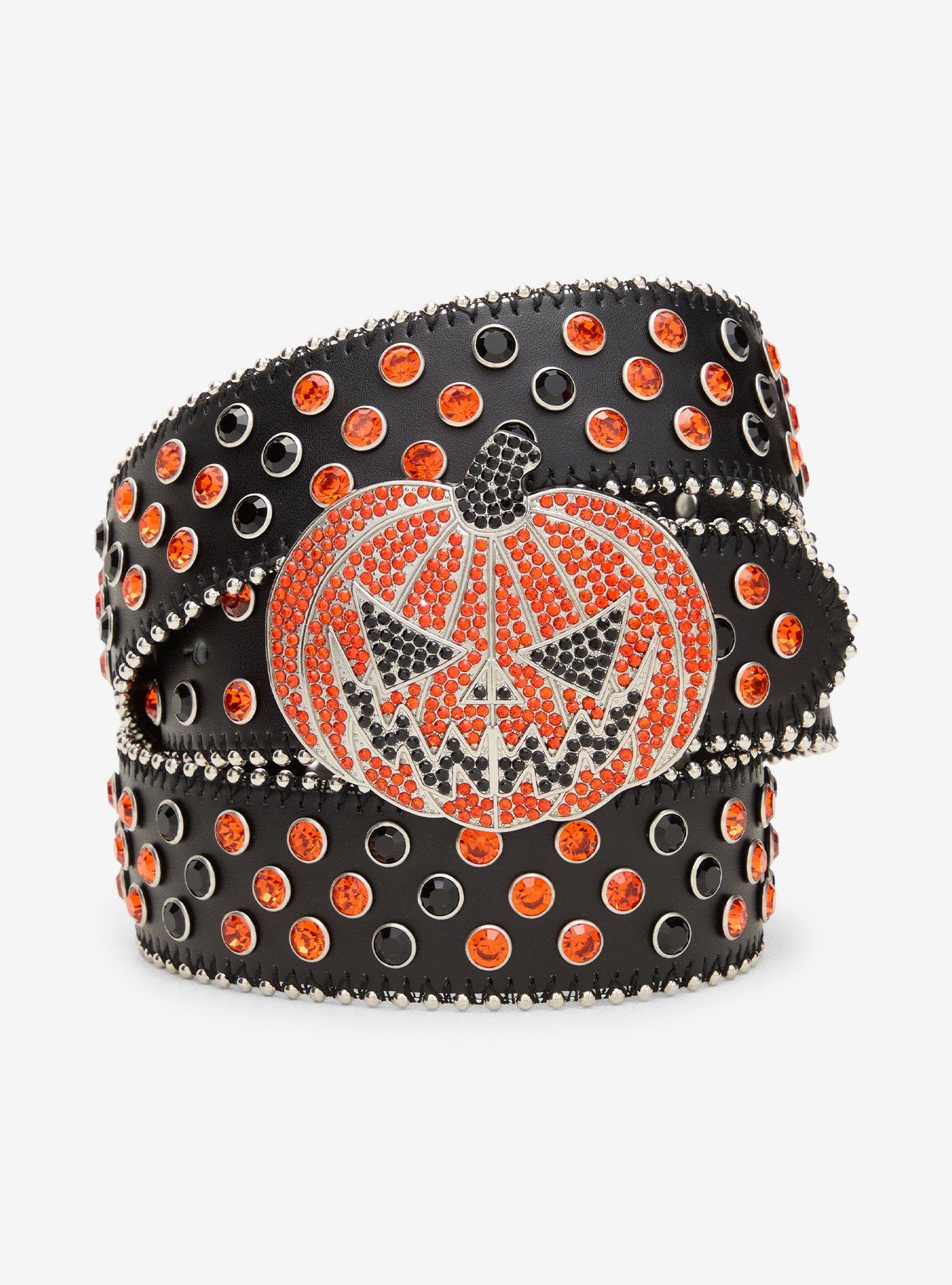 Pumpkin Rhinestone Stud Belt