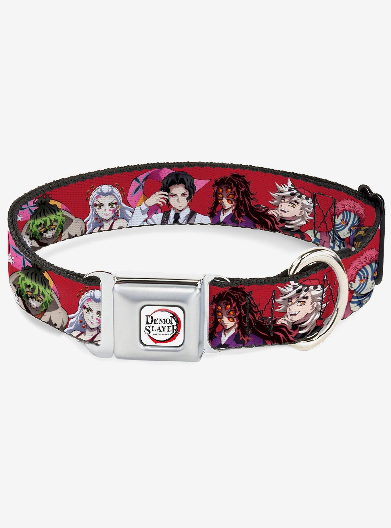 Demon Slayer Eight Demons Poses Red Seatbelt Buckle Dog Collar, , hi-res