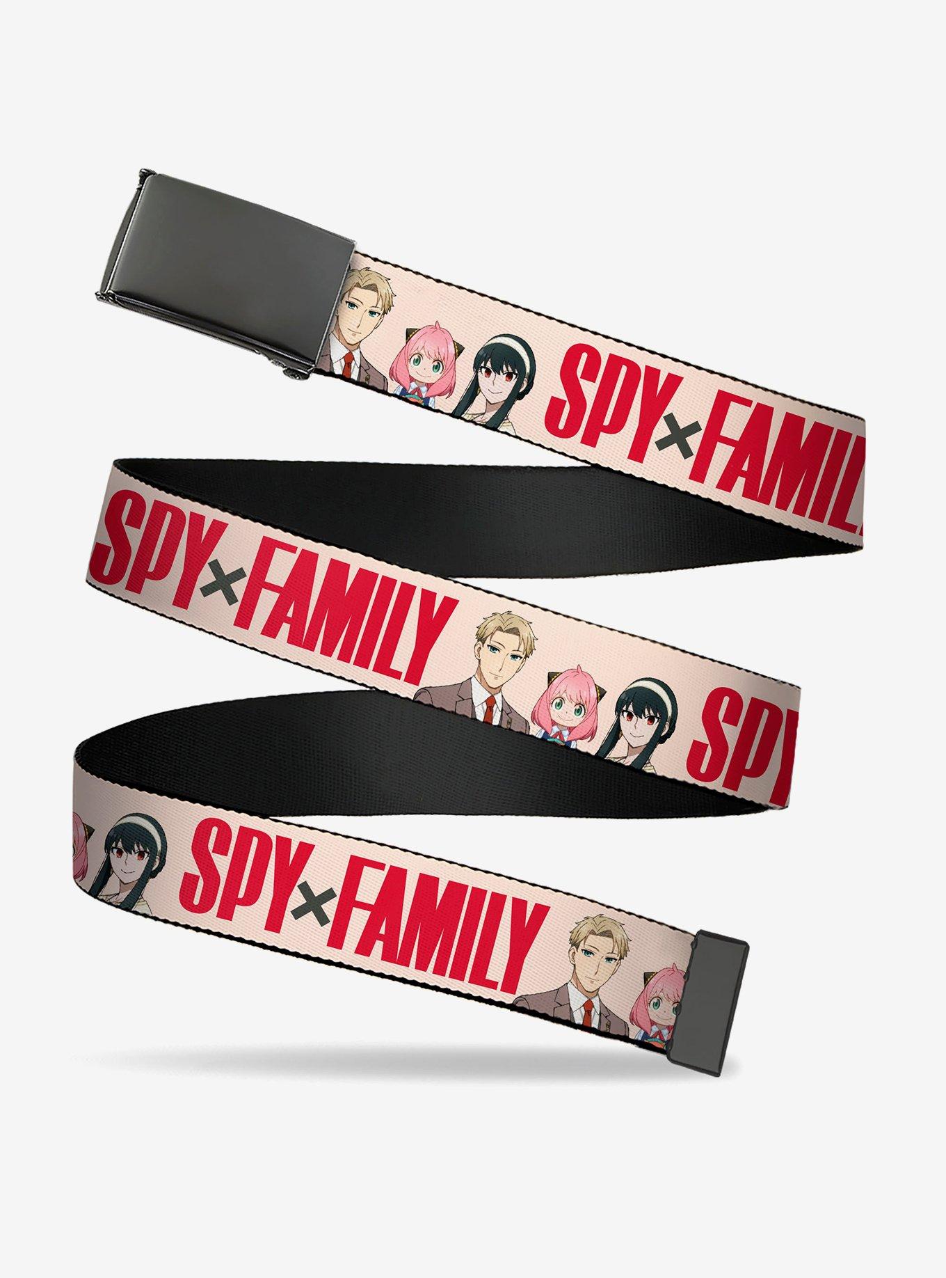 Spy x Family Forger Family Group Pose & Logo Red Clamp Buckle Belt, , hi-res