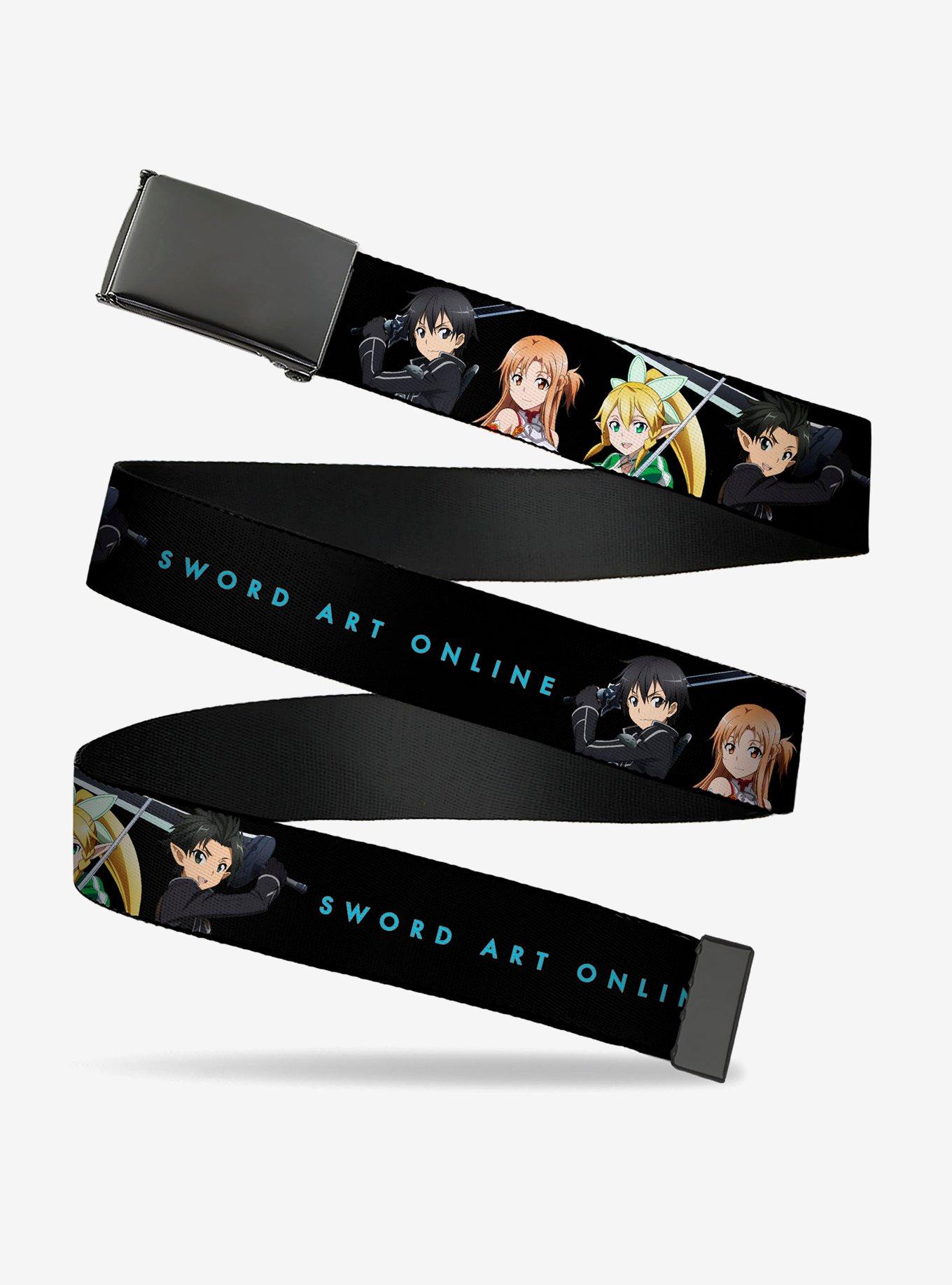Sword Art Online Four Character Swords Group & Logo Clamp Buckle Belt, , hi-res