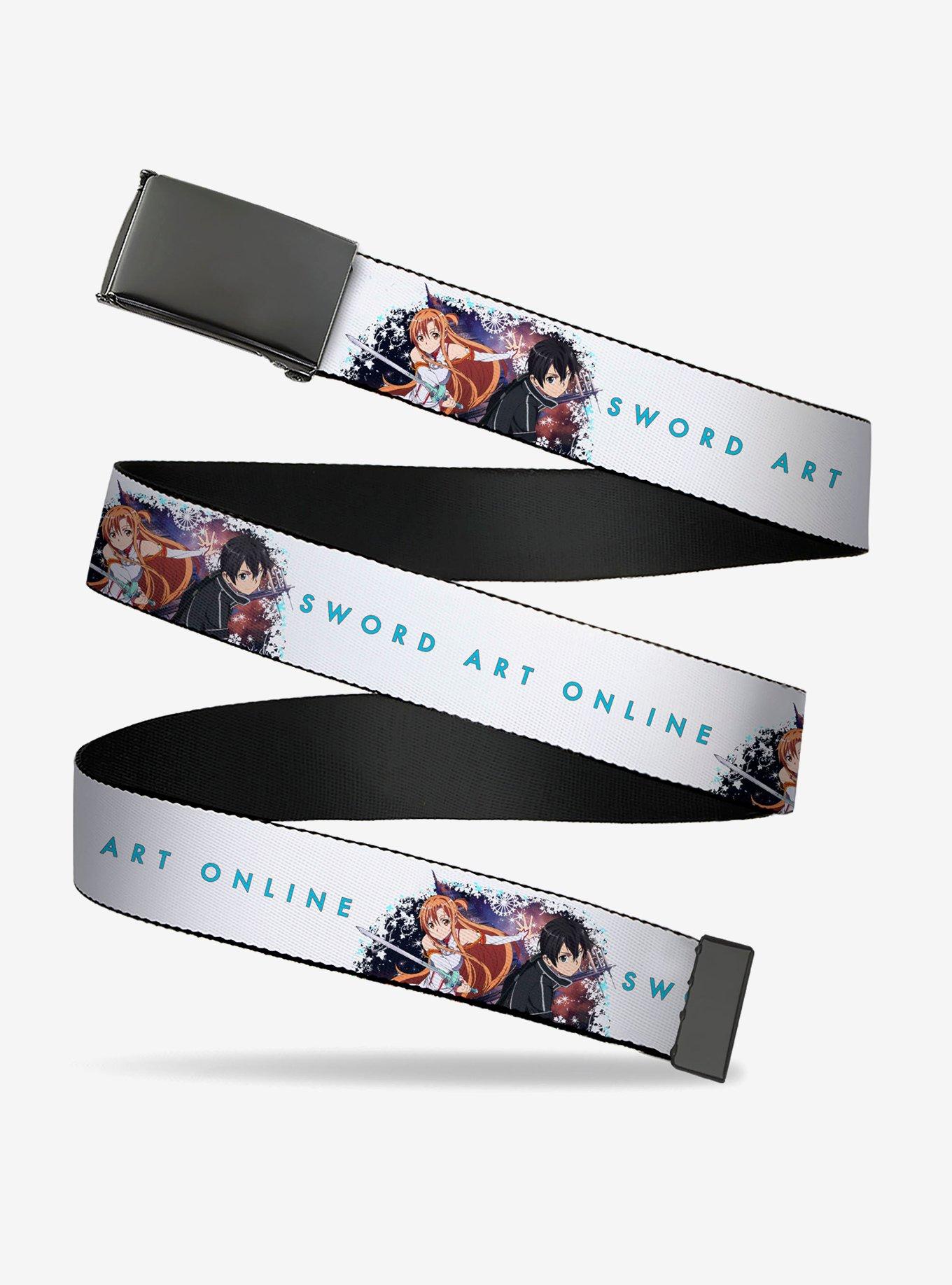 Sword Art Online Asuna & Kirito Action Pose & Logo Clamp Buckle Belt, , hi-res