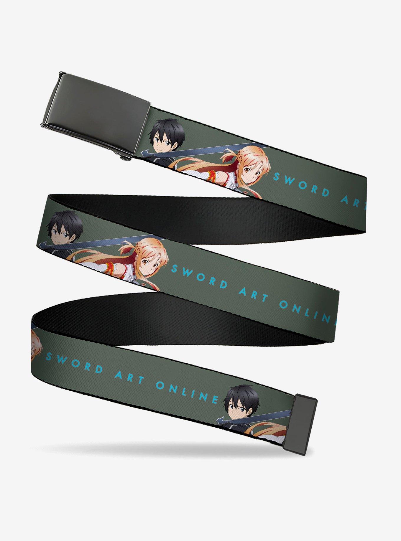 Sword Art Online Kirito & Asuna Pose & Title Clamp Buckle Belt, , hi-res