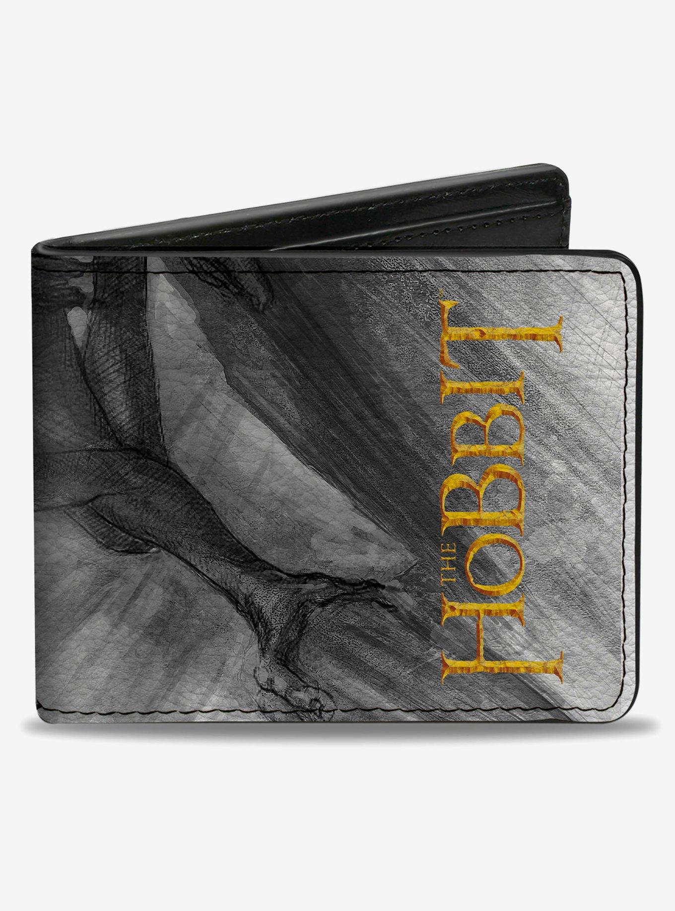 The Hobbit Gollum Pose Sketch Gold Bifold Wallet, , hi-res