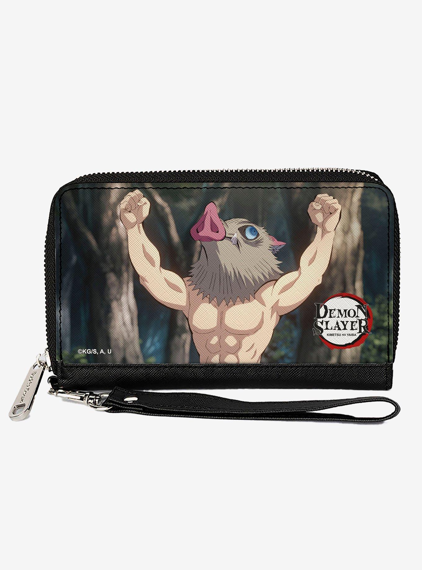 Demon Slayer Inosuke Hashibira Boar Head Arms Up Pose Zip Around Wallet, , hi-res