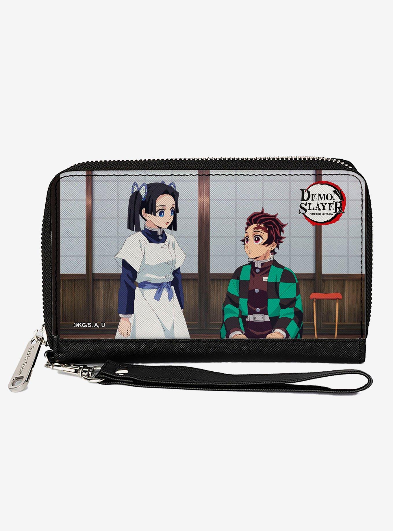 Demon Slayer Aoi Kanzaki and Tanjiro Kamado Scene Zip Around Wallet, , hi-res