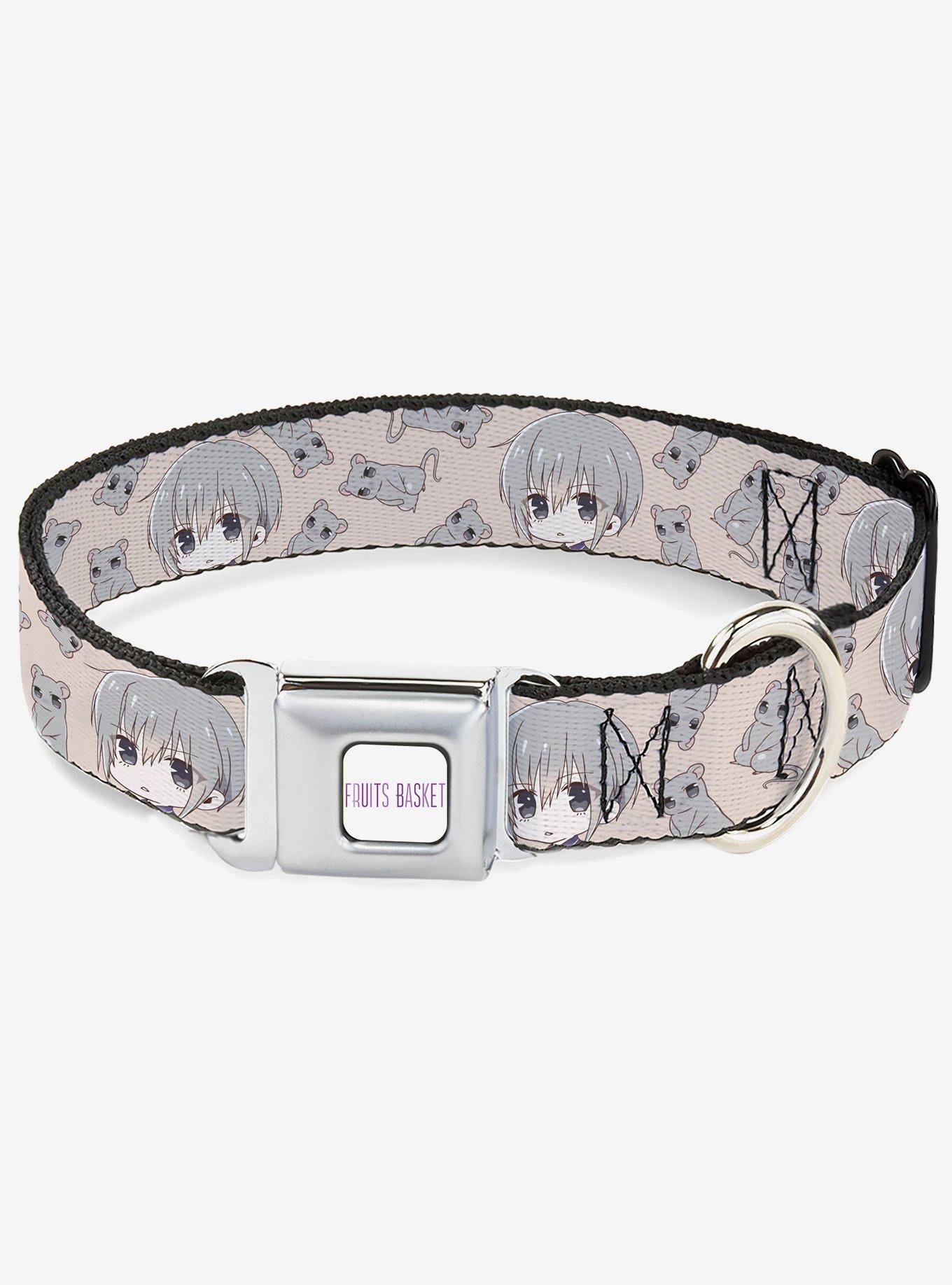 Fruits Basket Chibi Yuki & Rat Scattered Seatbelt Buckle Dog Collar, , hi-res