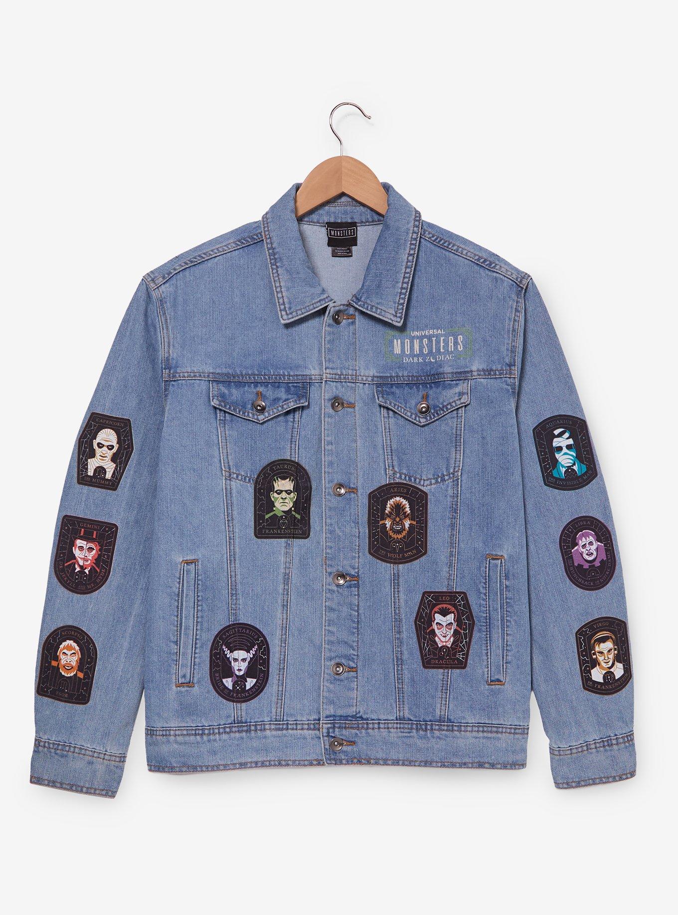 Universal Monsters Dark Zodiac Icons Denim Jacket - BoxLunch Exclusive, , hi-res