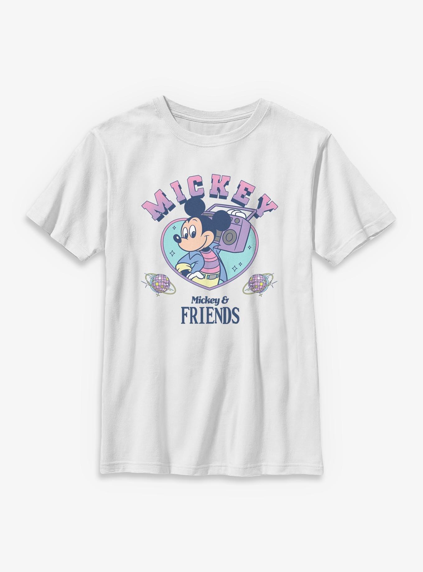 Disney Mickey & Friends Retro Boom Box Youth T-Shirt, WHITE, hi-res view 1