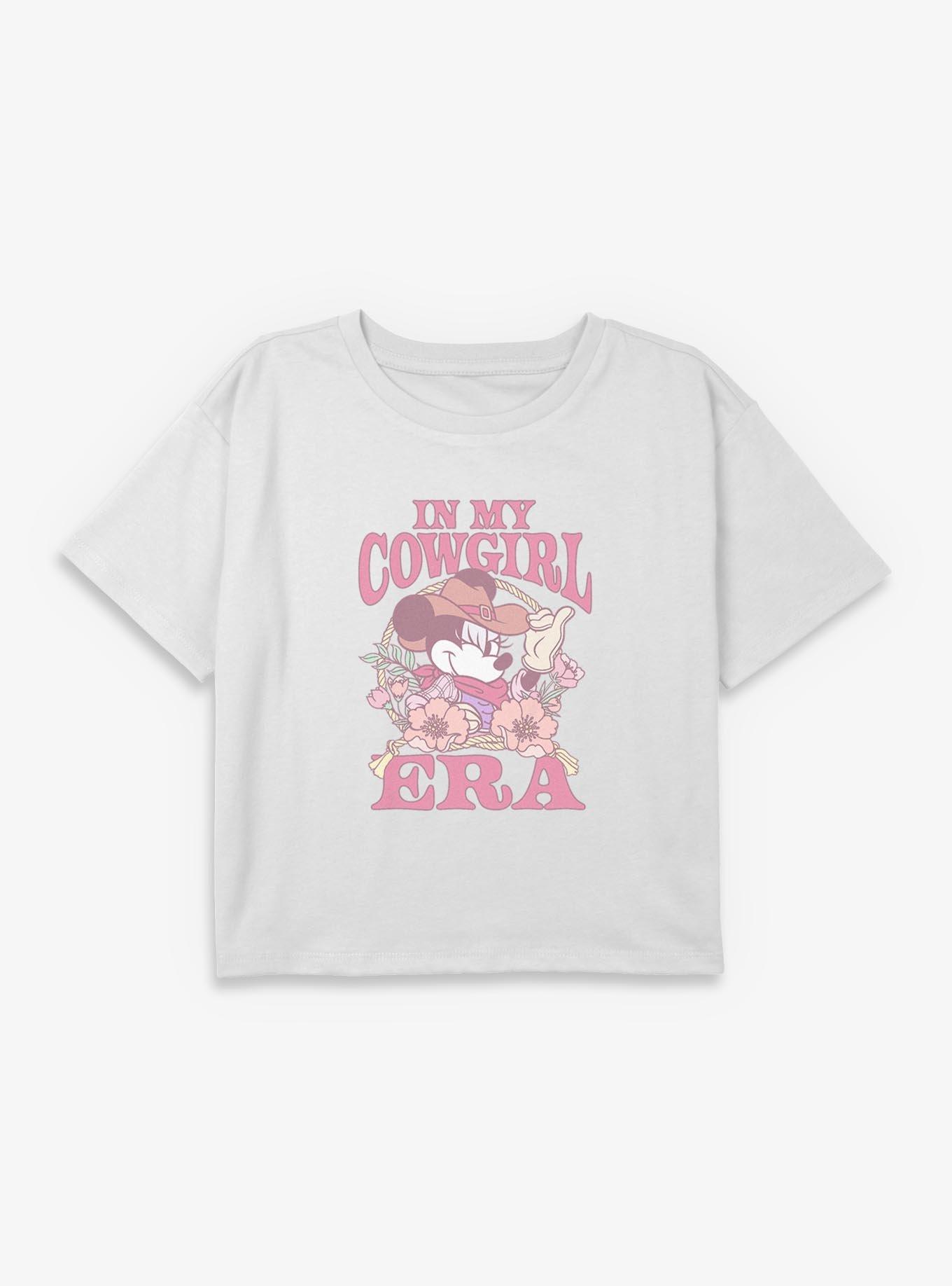 Disney Minnie Mouse In My Cowgirl Era Youth Girls Boxy Crop T-Shirt, , hi-res