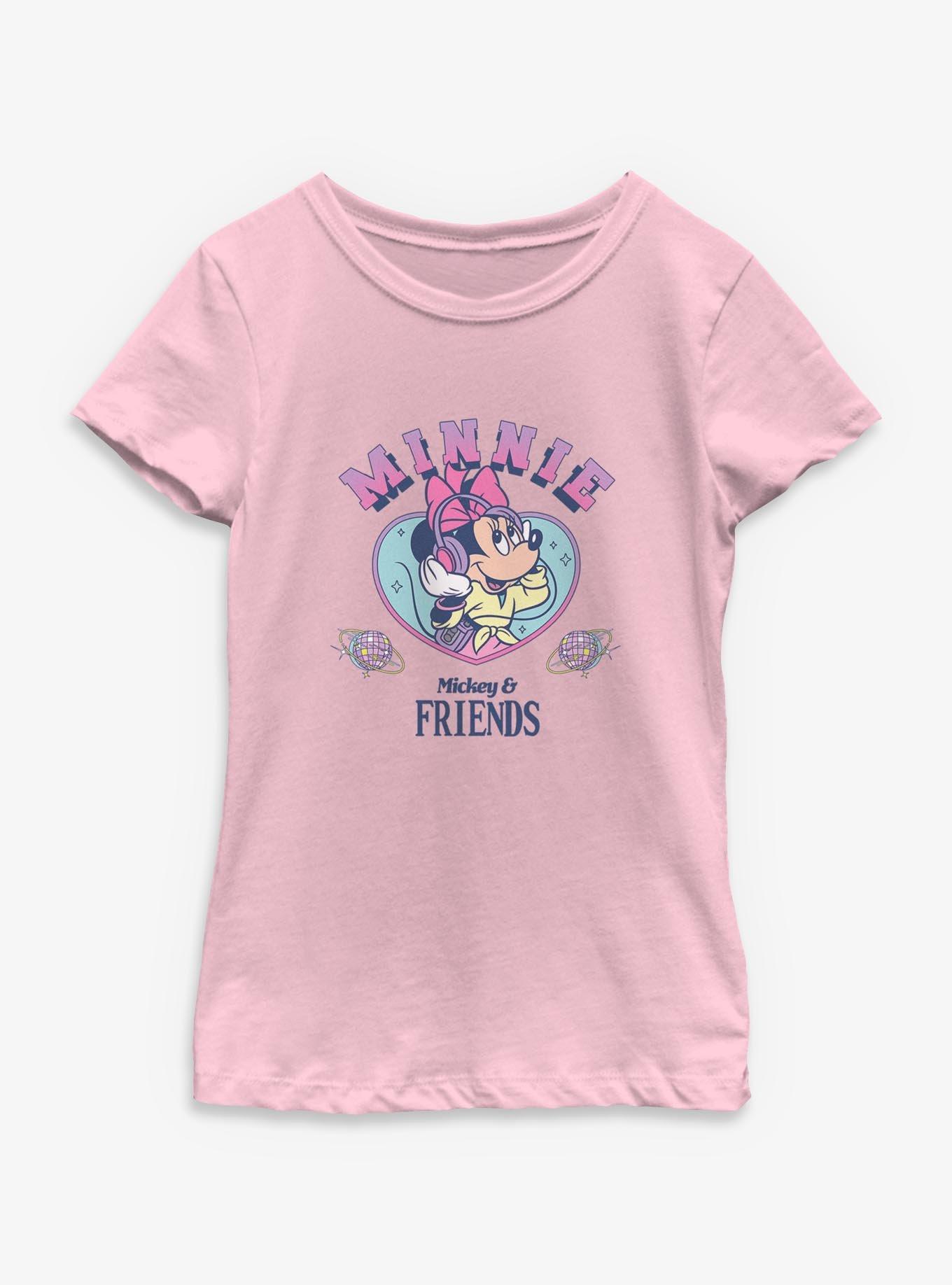 Disney Mickey & Friends Minnie Mouse With Headphones Youth Girls T-Shirt, , hi-res