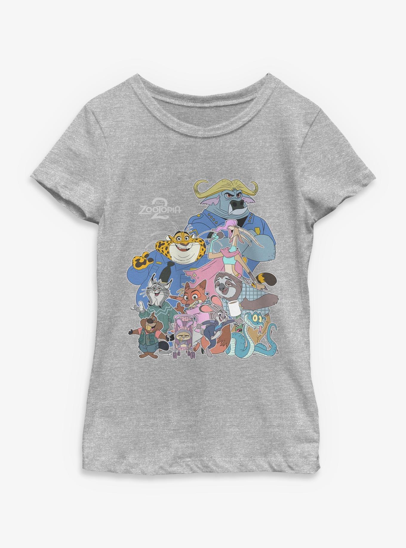 Disney Pixar Zootopia 2 Many Wild Animals Youth Girls T-Shirt, , hi-res