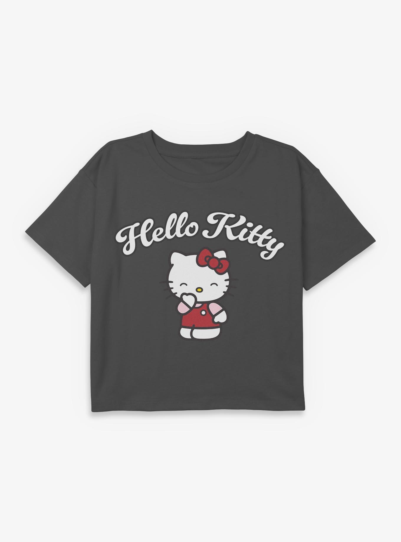 Hello Kitty Cute Kitty Youth Girls Boxy Crop T-Shirt