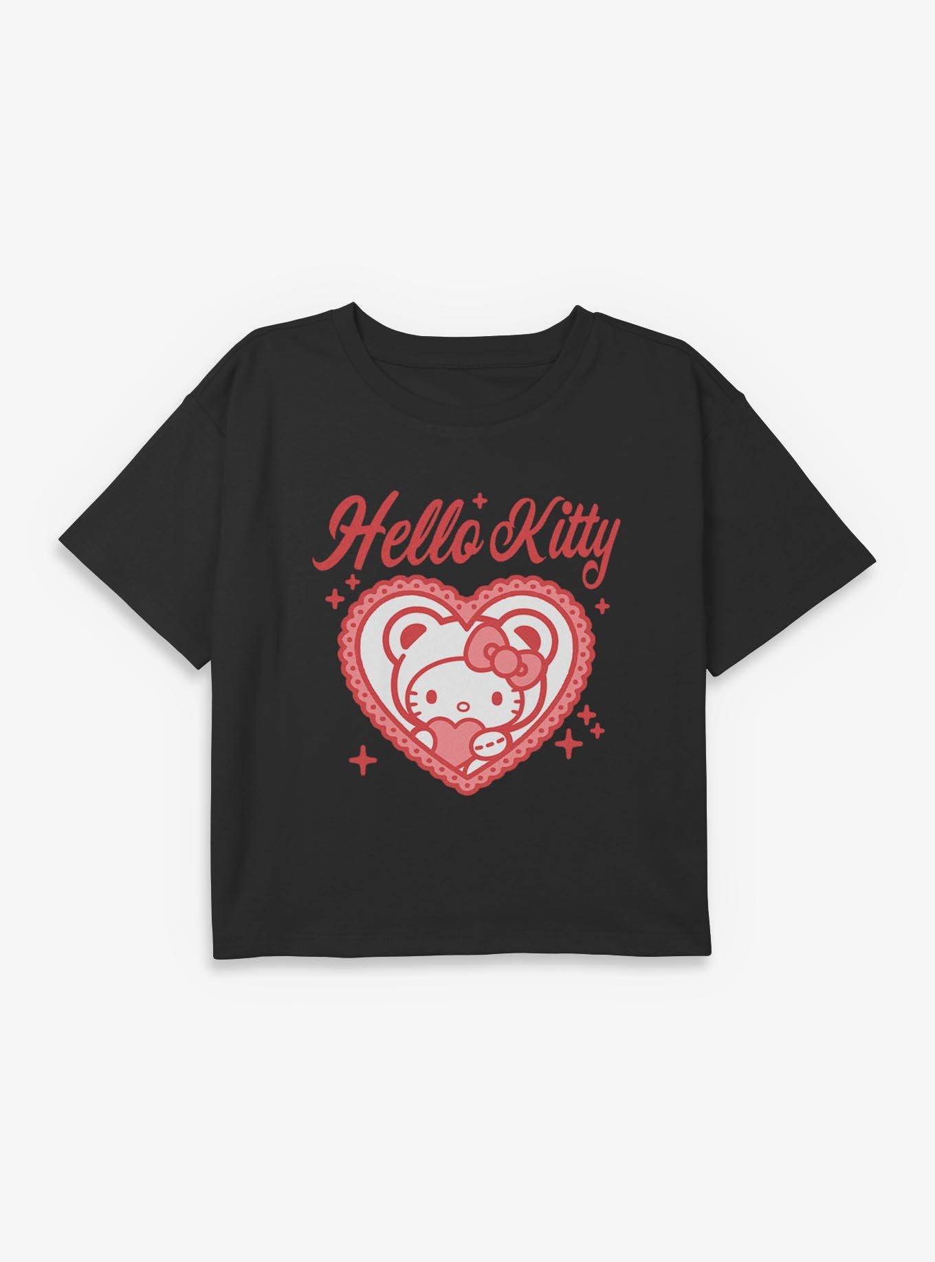 Hello Kitty Heart Dollie Youth Girls Boxy Crop T-Shirt