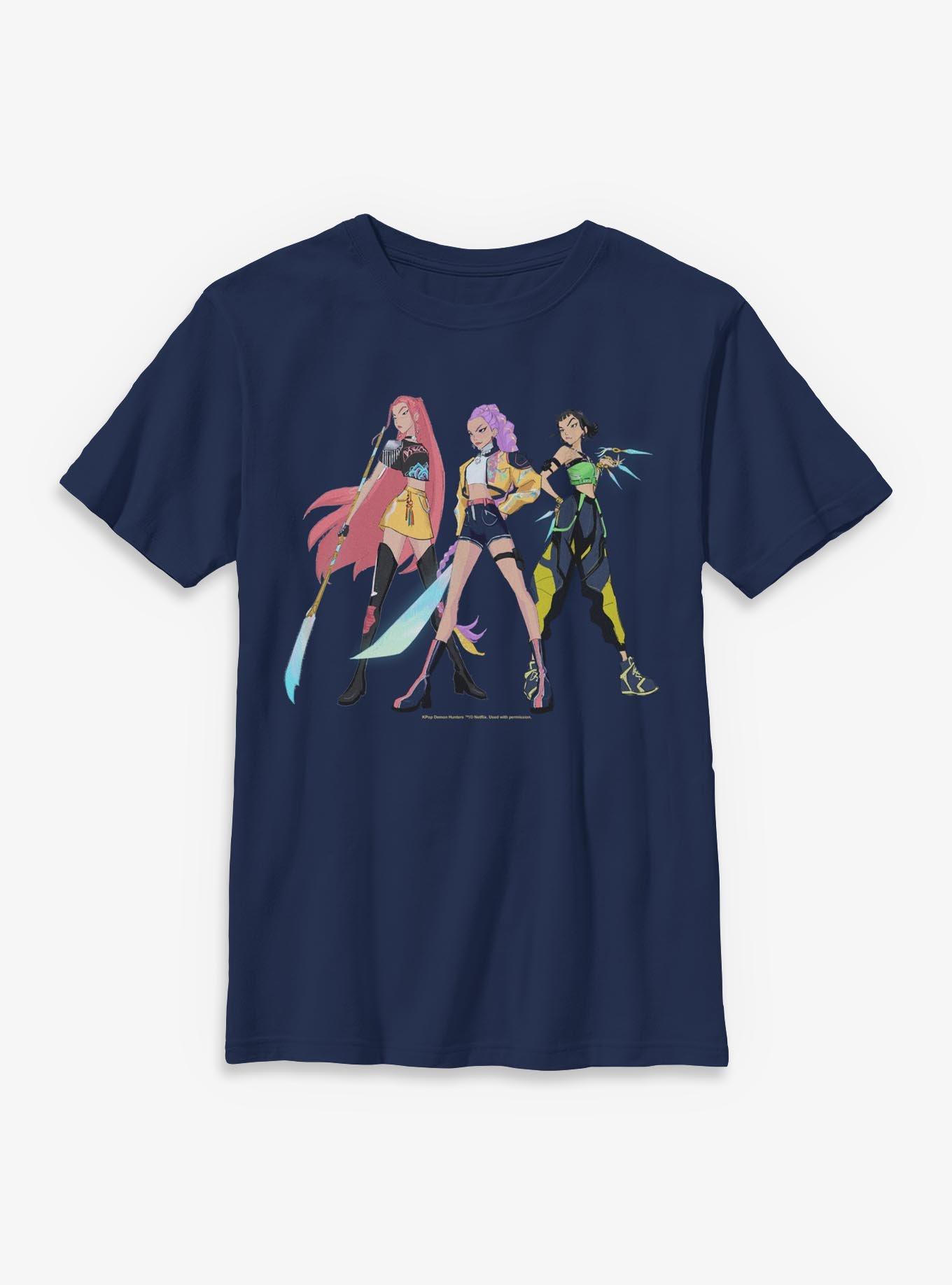 KPop Demon Hunters Fighting Pose Youth T-Shirt, , hi-res