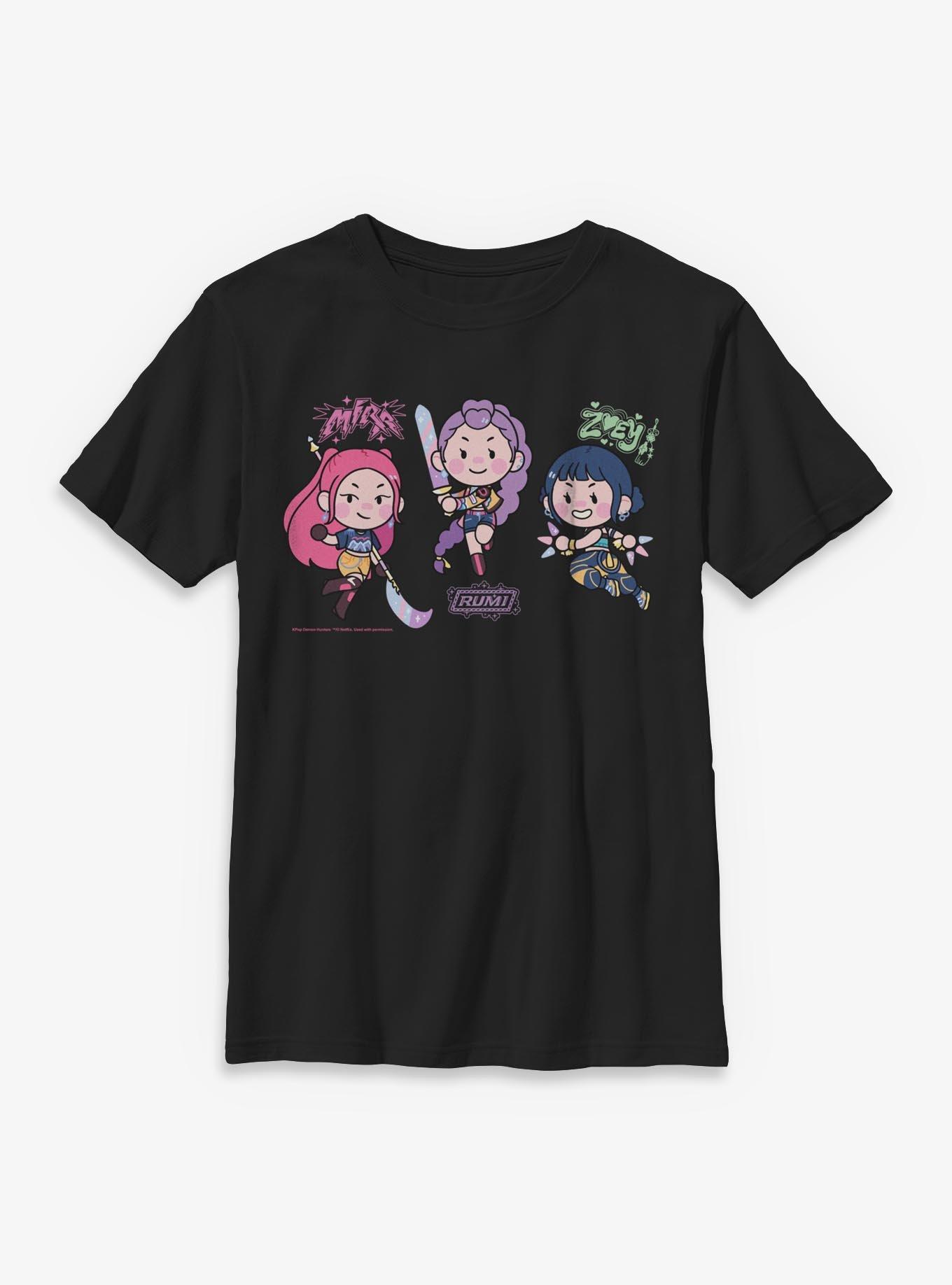 KPop Demon Hunters Chibi Fighting Stance Youth T-Shirt, , hi-res