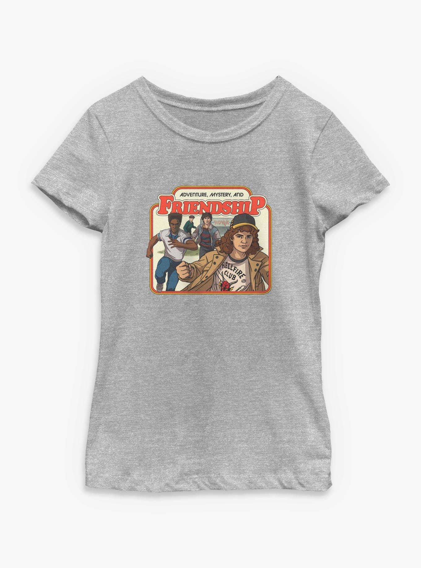 Stranger Things Adventure, Mystery, And Friendship Youth Girls T-Shirt, , hi-res