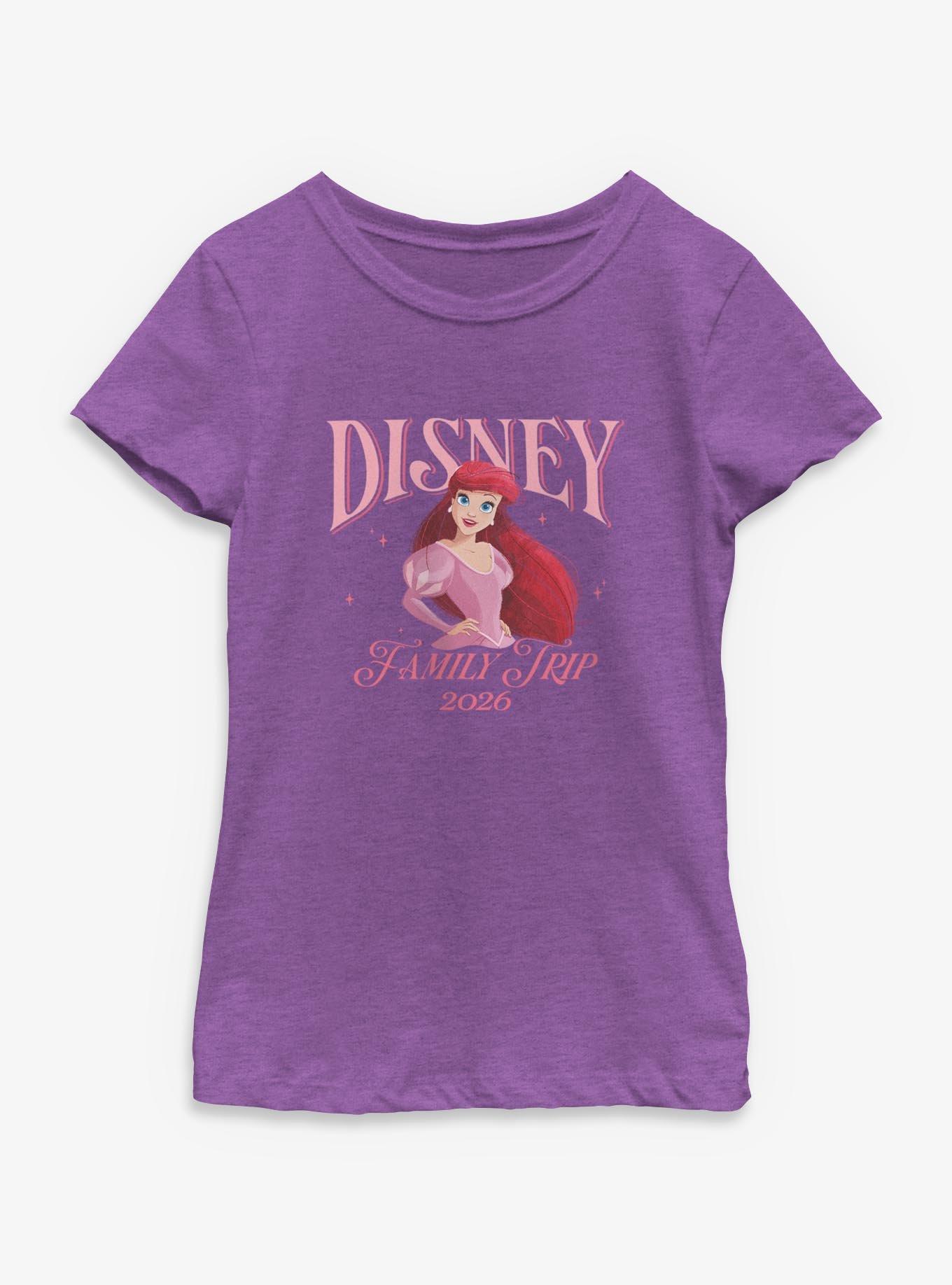 Disney Princesses Ariel Family Trip 2026 Youth Girls T-Shirt, , hi-res
