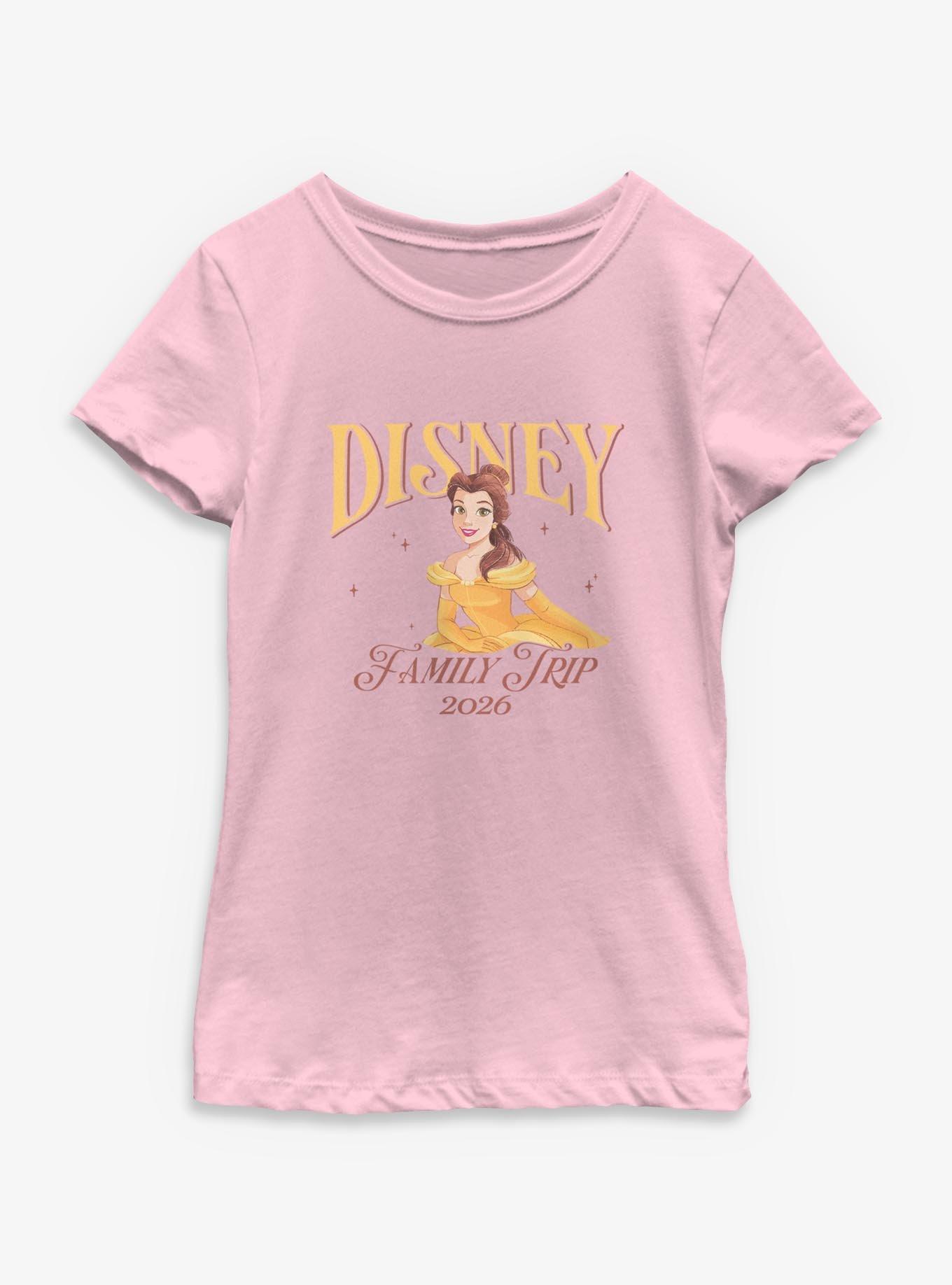 Disney Princesses Belle Family Trip 2026 Youth Girls T-Shirt, , hi-res
