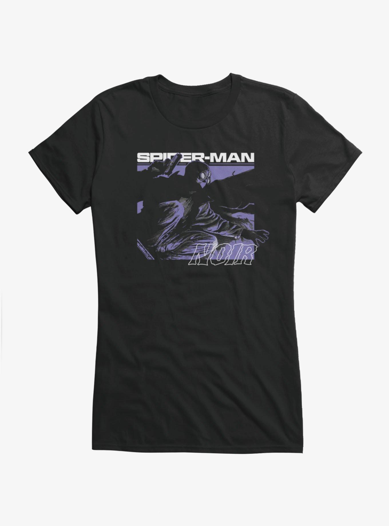 Marvel Spider-Man Noir Crouching Girls T-Shirt, BLACK, hi-res
