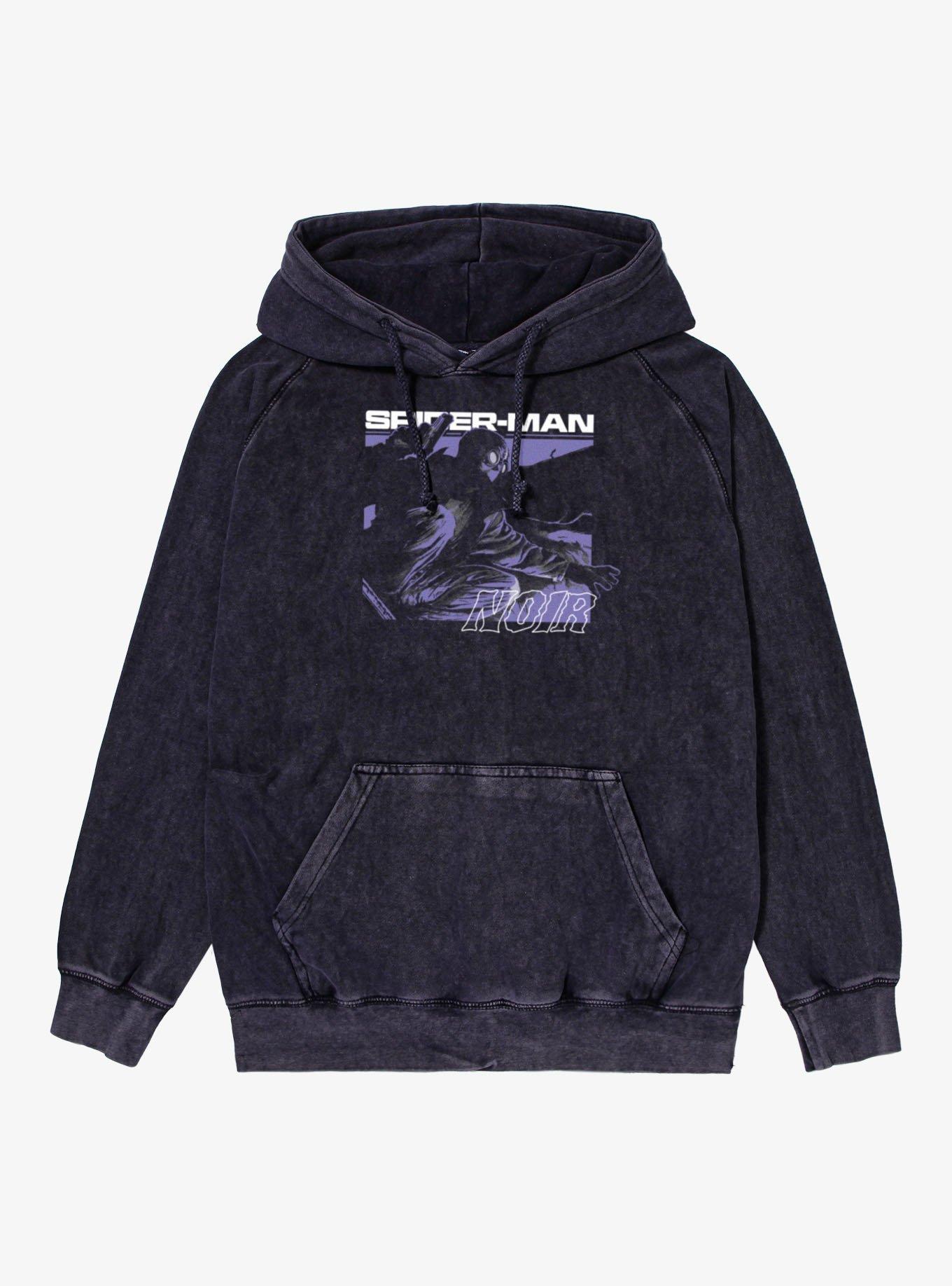 Marvel Spider-Man Noir Crouching Mineral Wash Hoodie, , hi-res