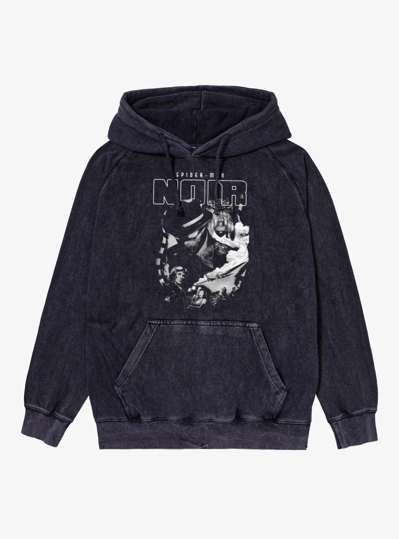 Marvel Spider-Man Noir Detective Fly On The Wall Mineral Wash Hoodie, , hi-res