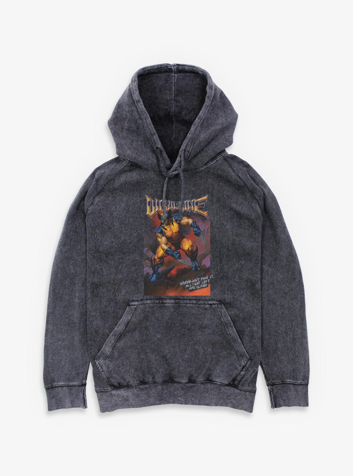Marvel X-Men Wolverine Claws Mineral Wash Hoodie, , hi-res