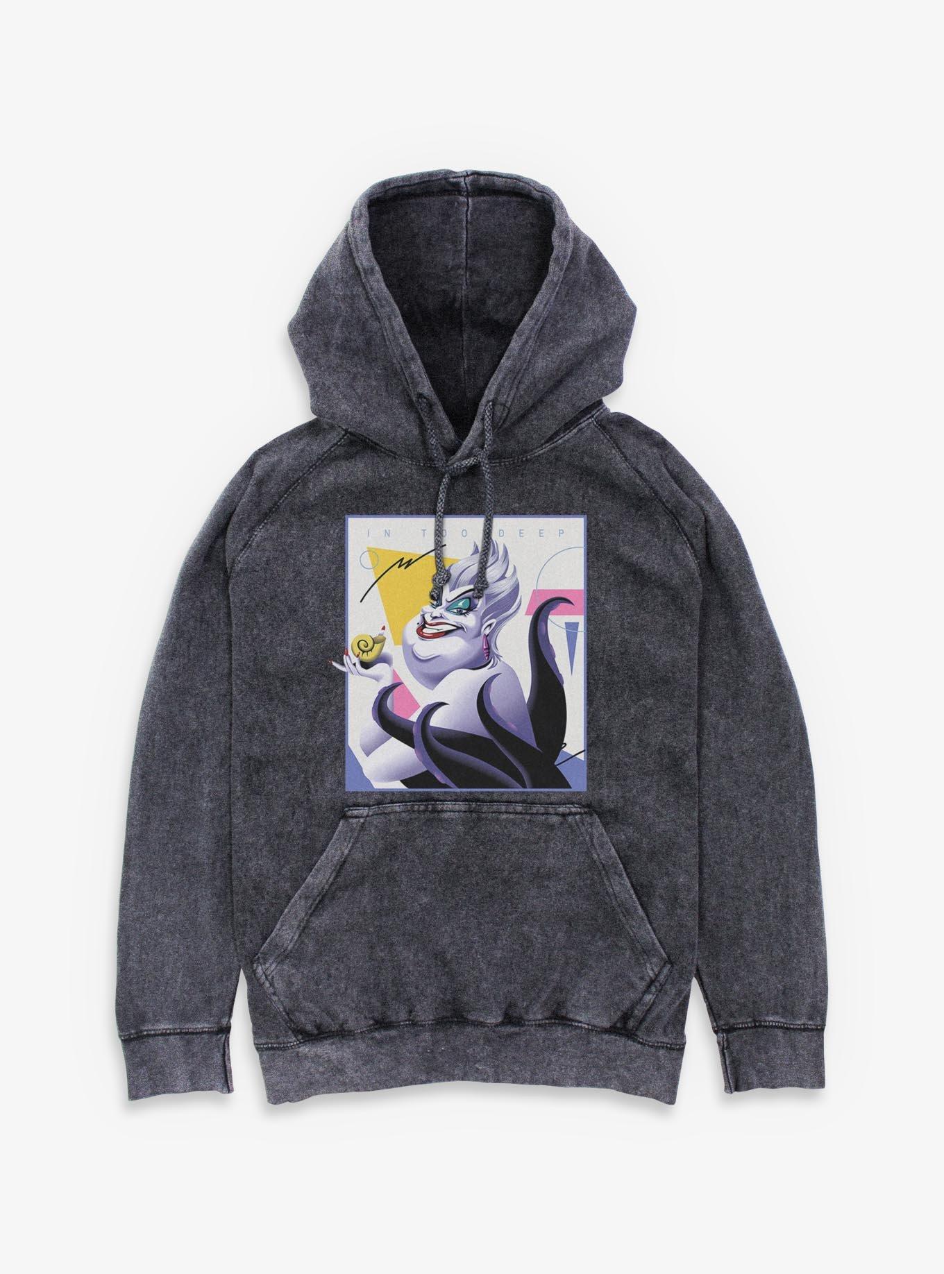 Disney Villains Ursula In Too Deep Retro Mineral Wash Hoodie, , hi-res