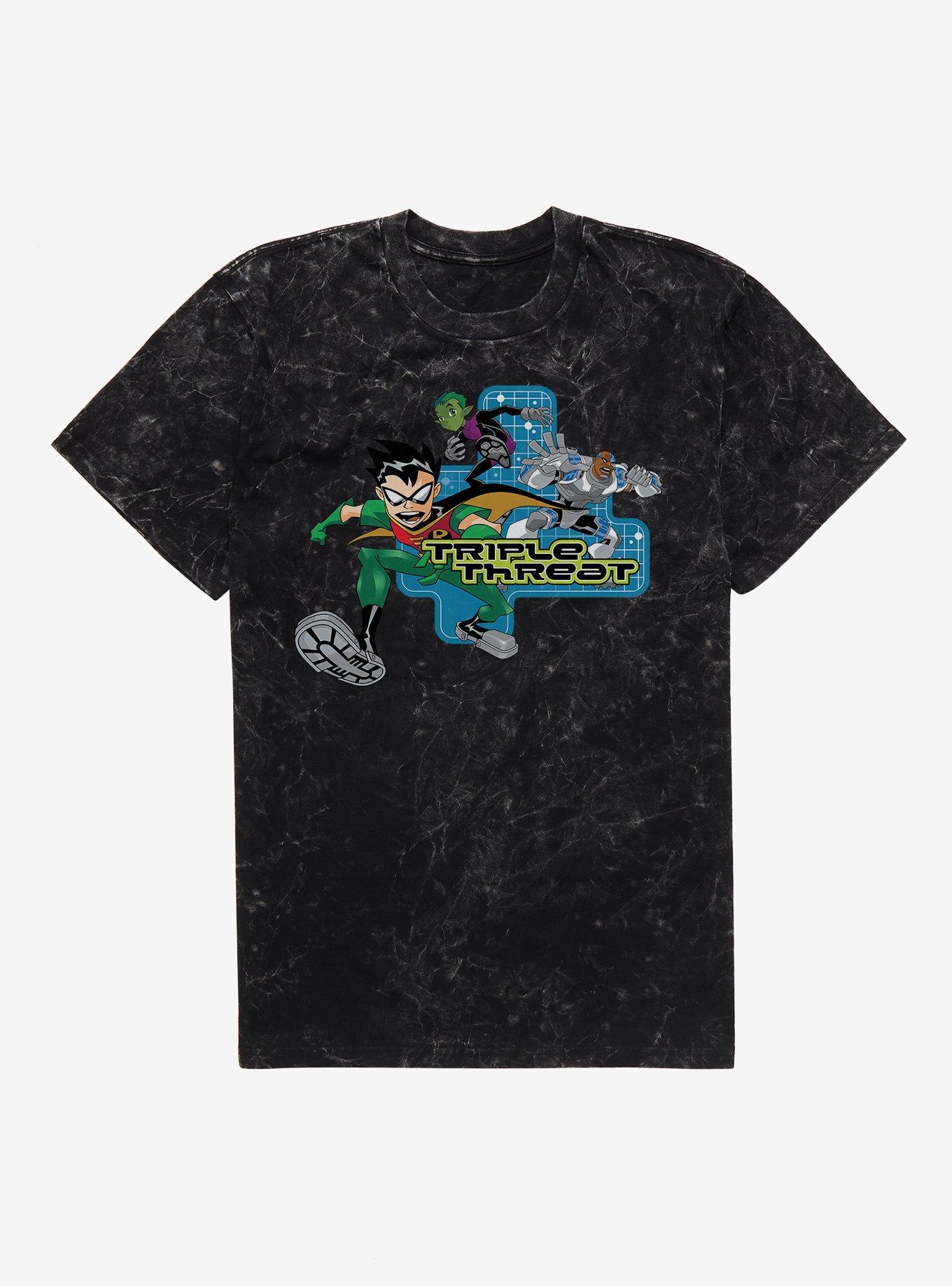Teen Titans Triple Threat Mineral Wash T-Shirt, , hi-res