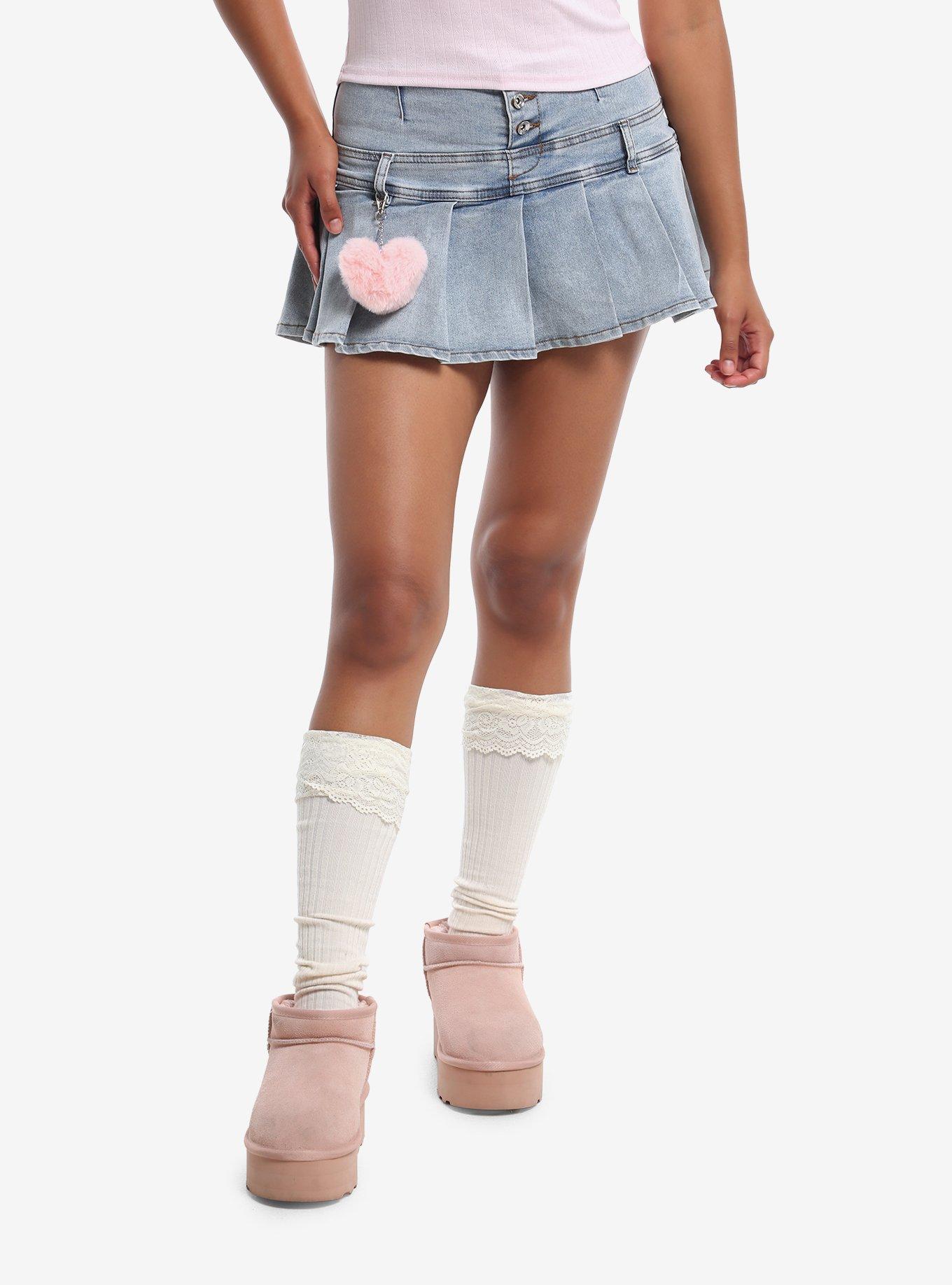 Sweet Society Pleated Skort With Heart Plush Charm, , hi-res