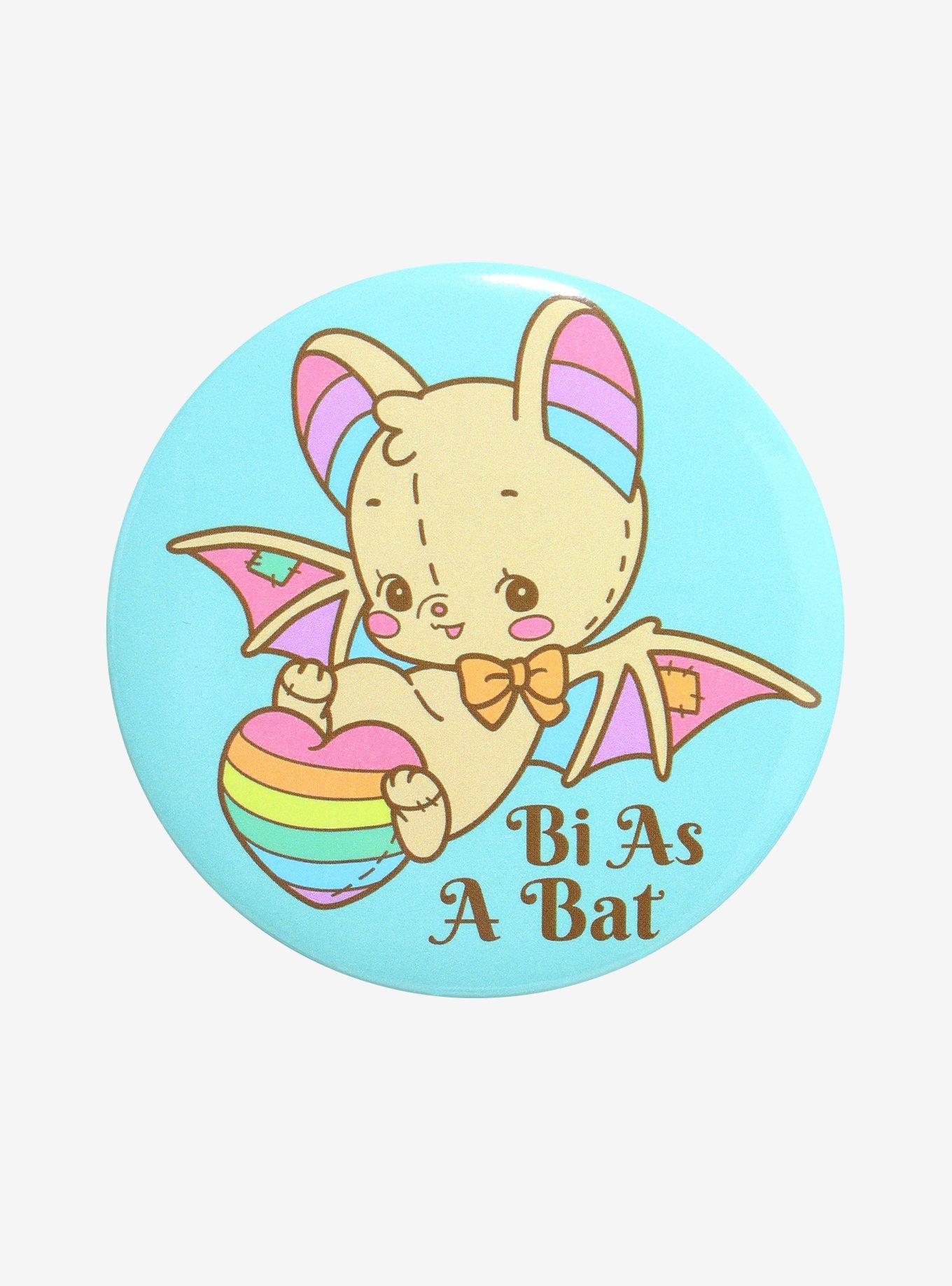 Bat Bisexual Pride 3 Inch Button By Vampire Valentine, , hi-res