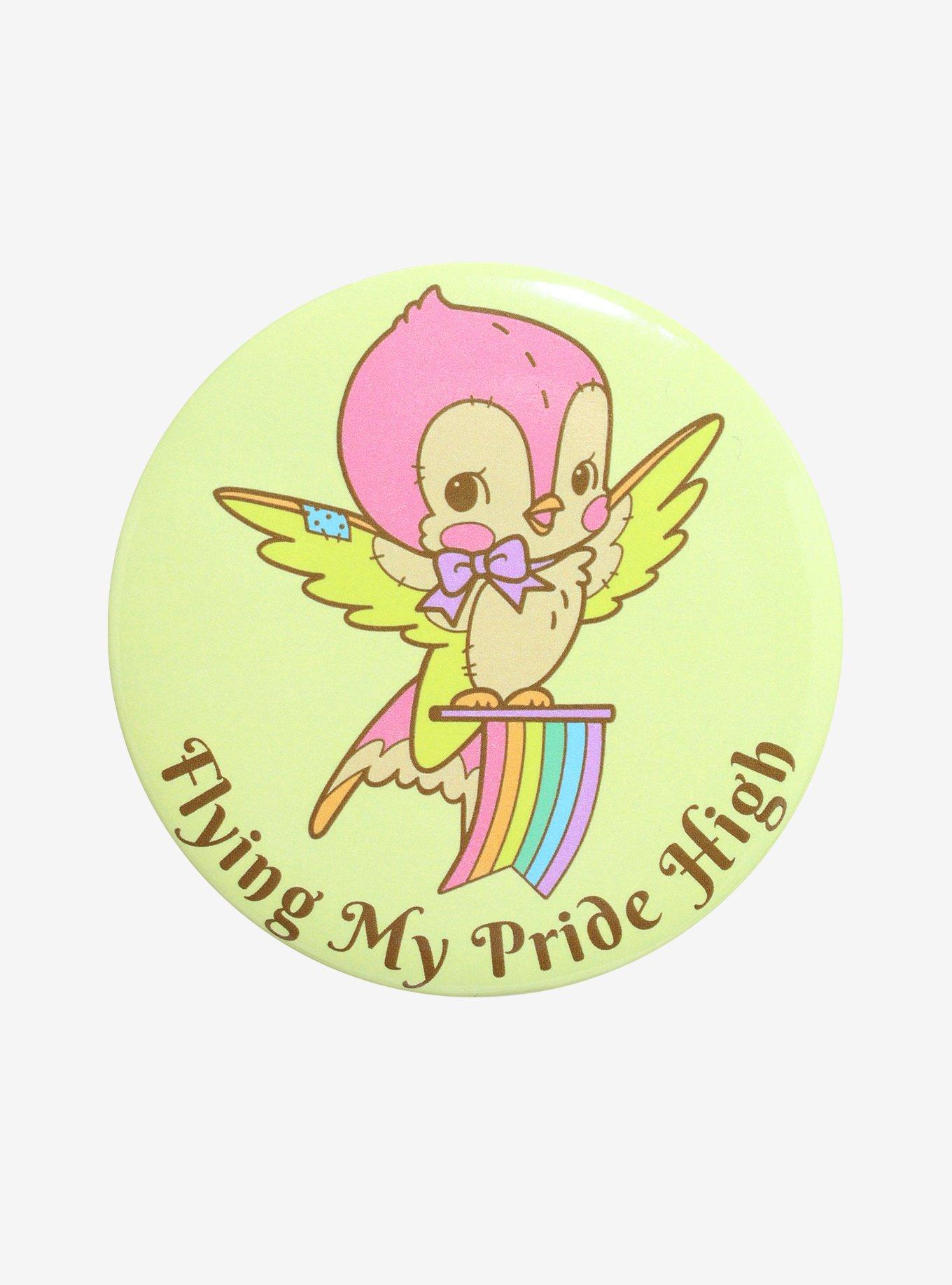 Bird Pride 3 Inch Button By Vampire Valentine, , hi-res