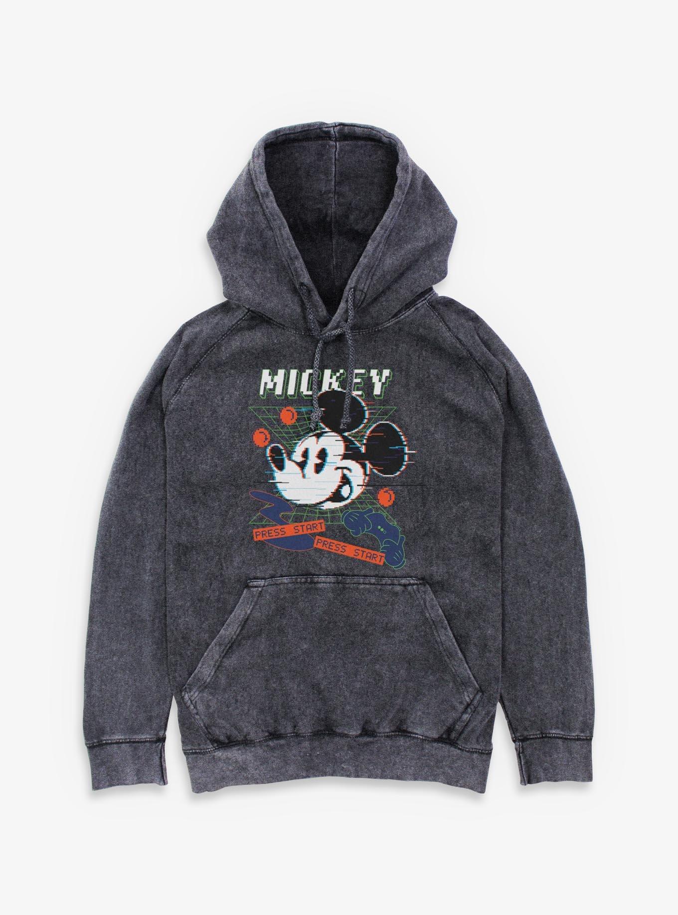 Disney Mickey Mouse Press Start Mineral Wash Hoodie, , hi-res