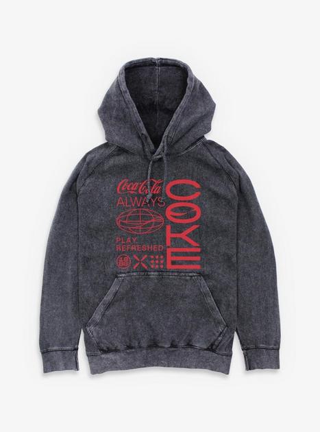 Coca-Cola Coke Always Play Refreshed Mineral Wash Hoodie - BLACK