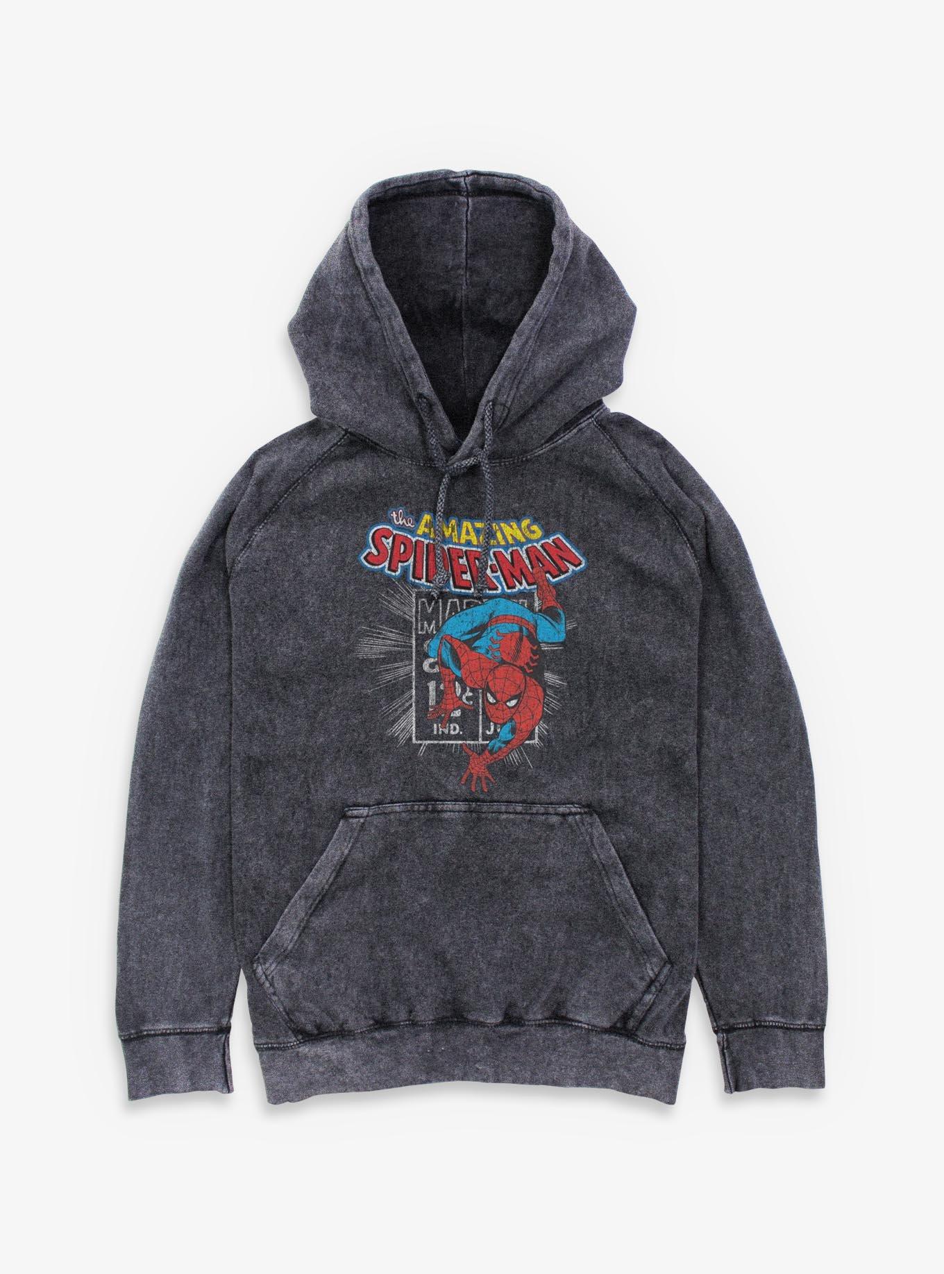 Marvel Spider Man Spidey Stamp Mineral Wash Hoodie, , hi-res