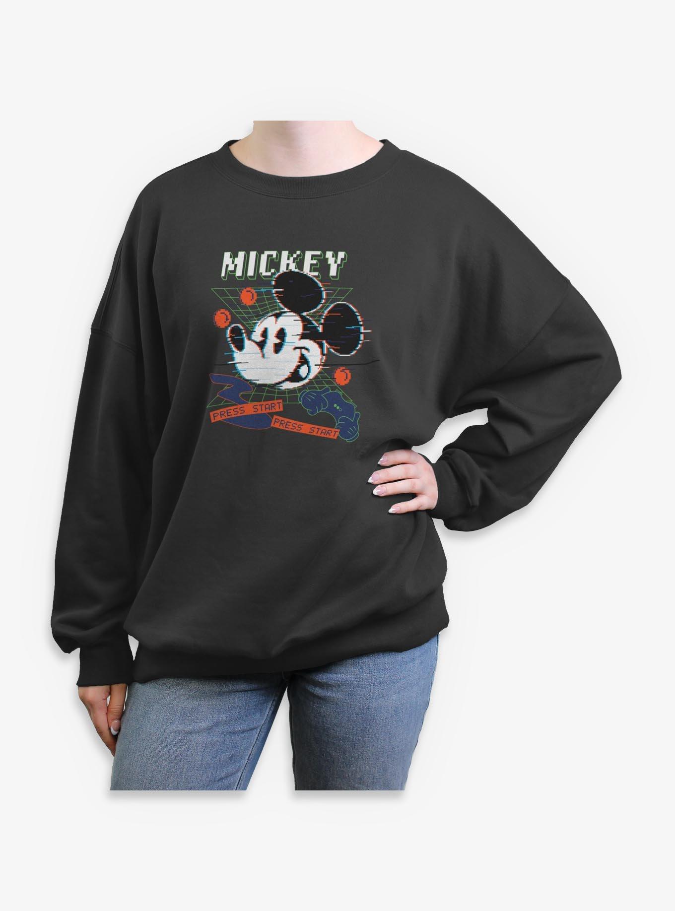 Disney Mickey Mouse Press Start Girls Oversized Sweatshirt, , hi-res